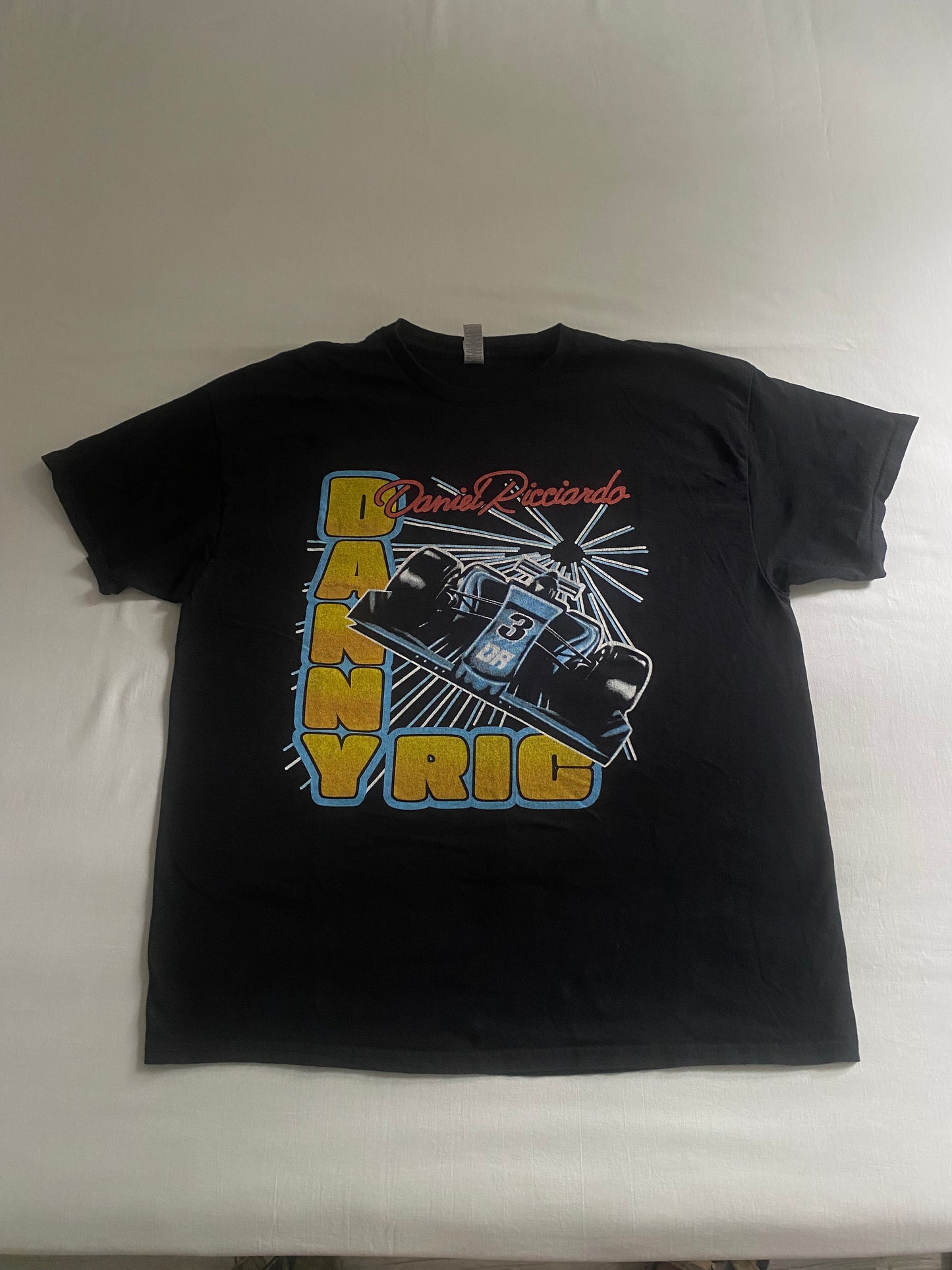 Tricou Daniel Ricciardo F1 – Mărime XL, Heavy Cotton, Print Față-Spate