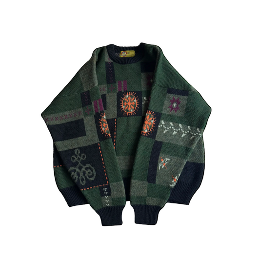 🧶 Pulover Vintage O’Neill cu Model Abstract – L