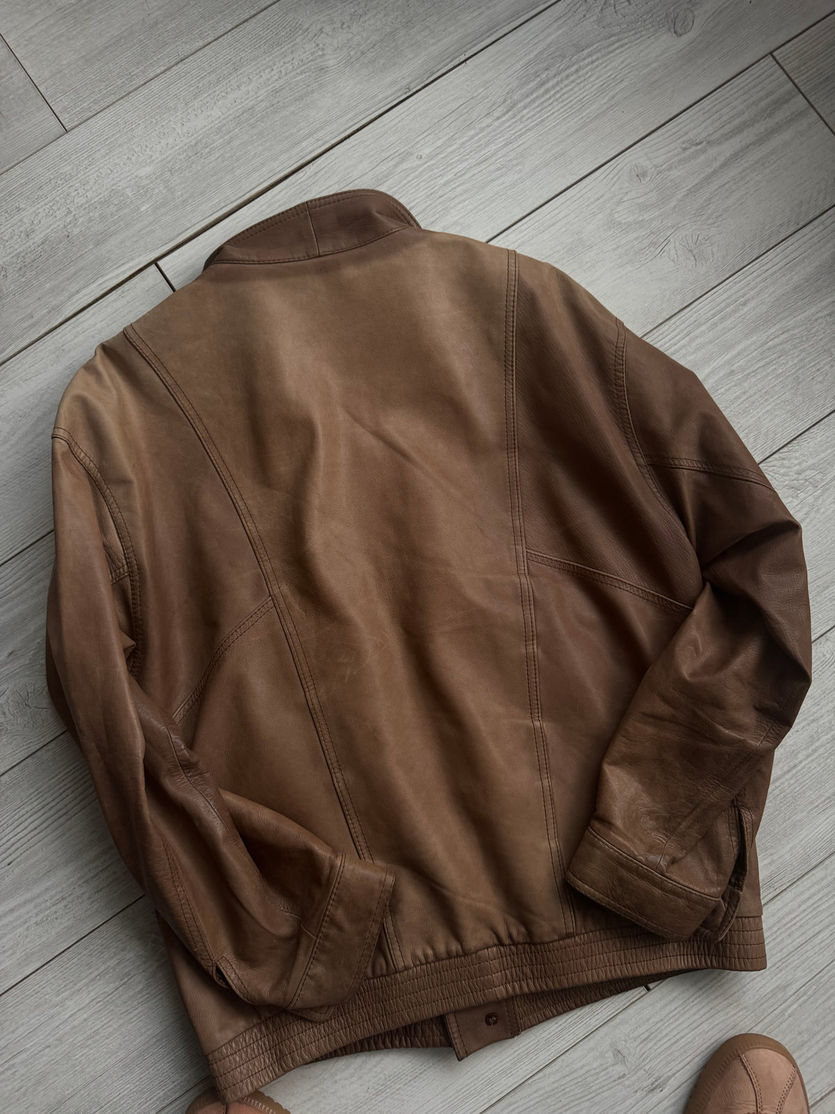 Jachetă Piele Naturală Maro Vintage Bărbați | L (50)