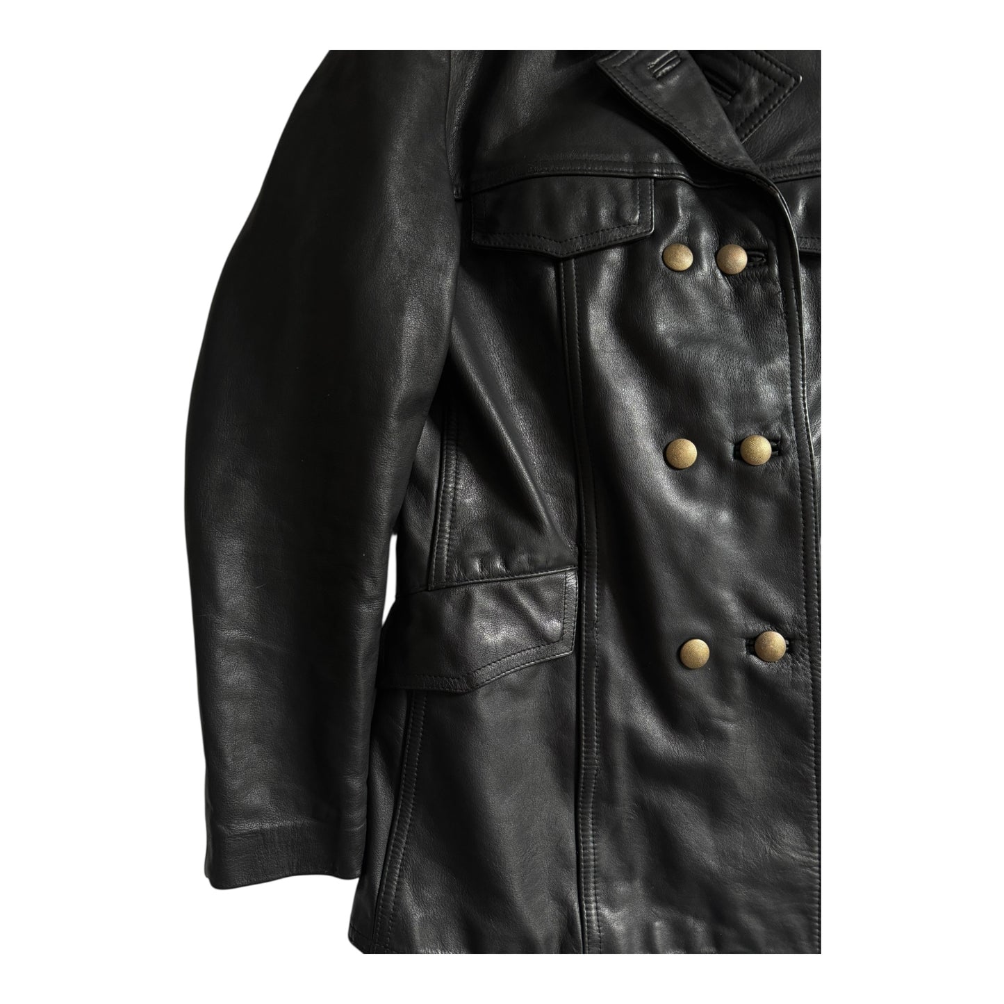 👮 1987 German Police Leather Jacket – Women’s Size 38 (M)