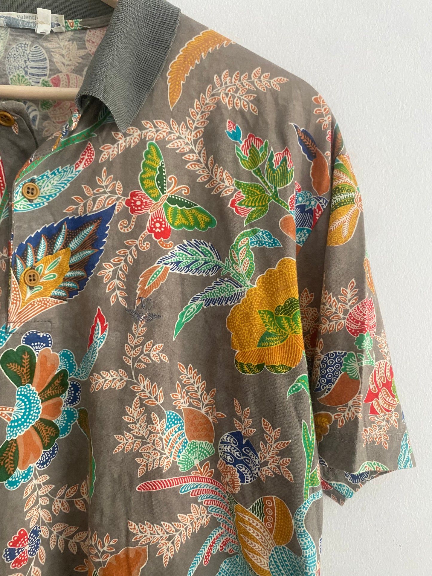Polo Vintage Valentino Garavani cu Print Jungle – Mărime L, Made in Italy