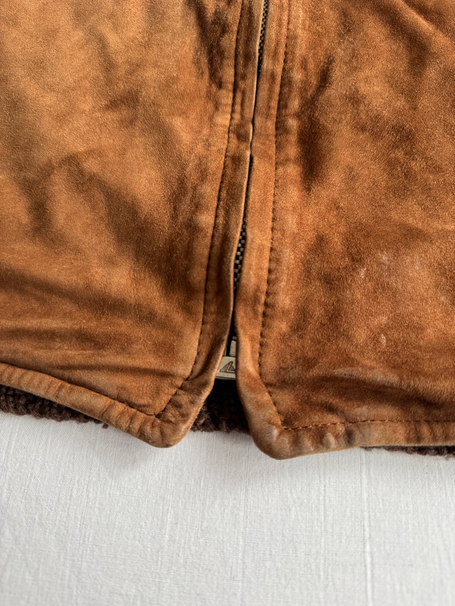 🤠 Geacă Vintage Dolce & Gabbana din Piele Suede Maro & Lână – M (48)