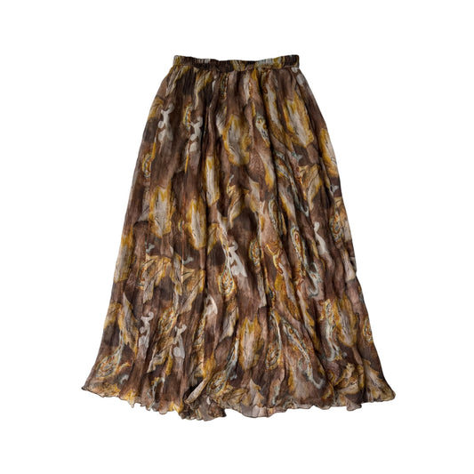 ☀️ Fustă Printed din Mătase Naturală de Dud Vintage – S/M
