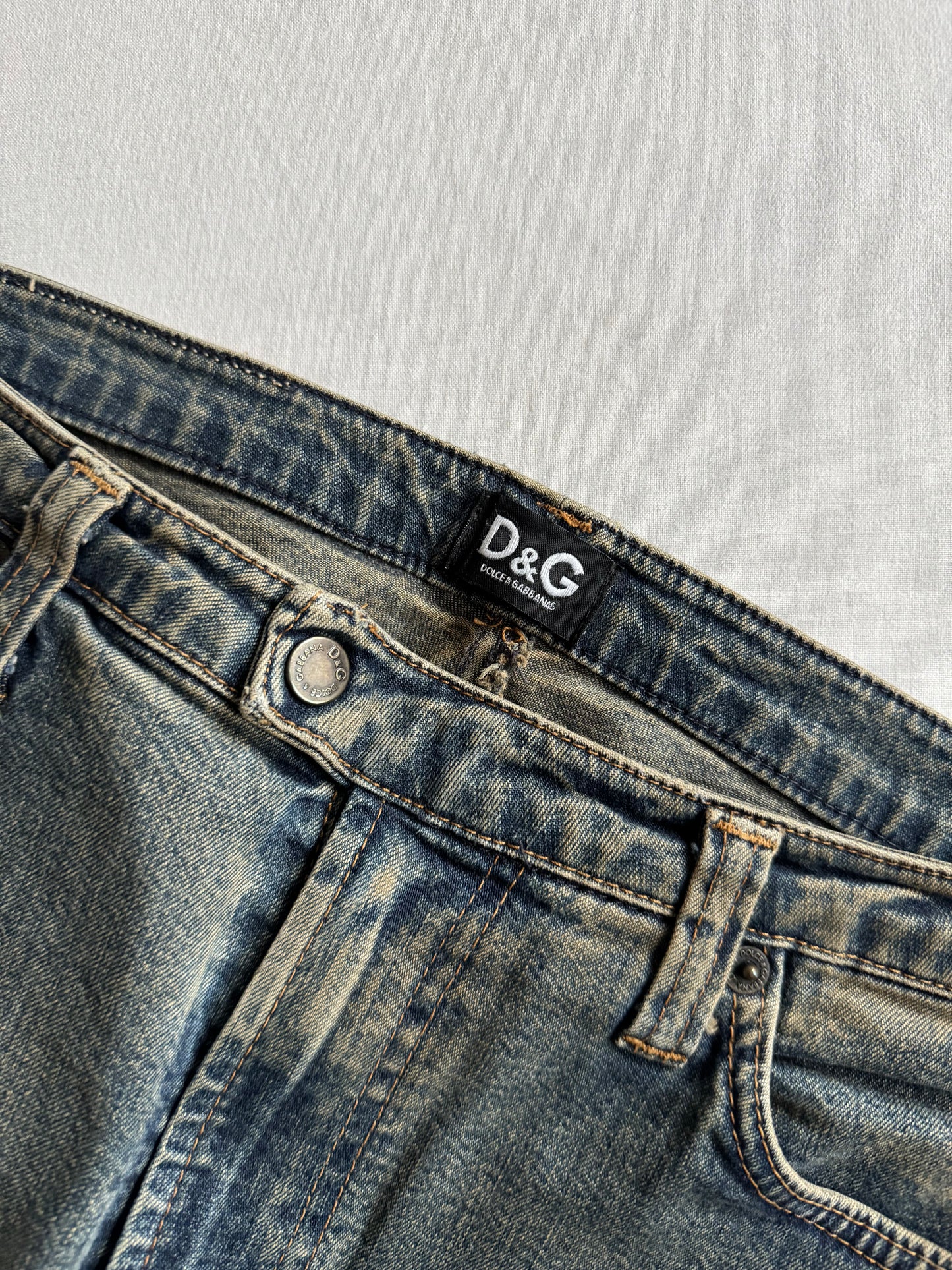 👖 Blugi Y2K Dolce & Gabbana pentru femei – Sandy Wash, Regular / Bootcut Fit, Mărimea US 30