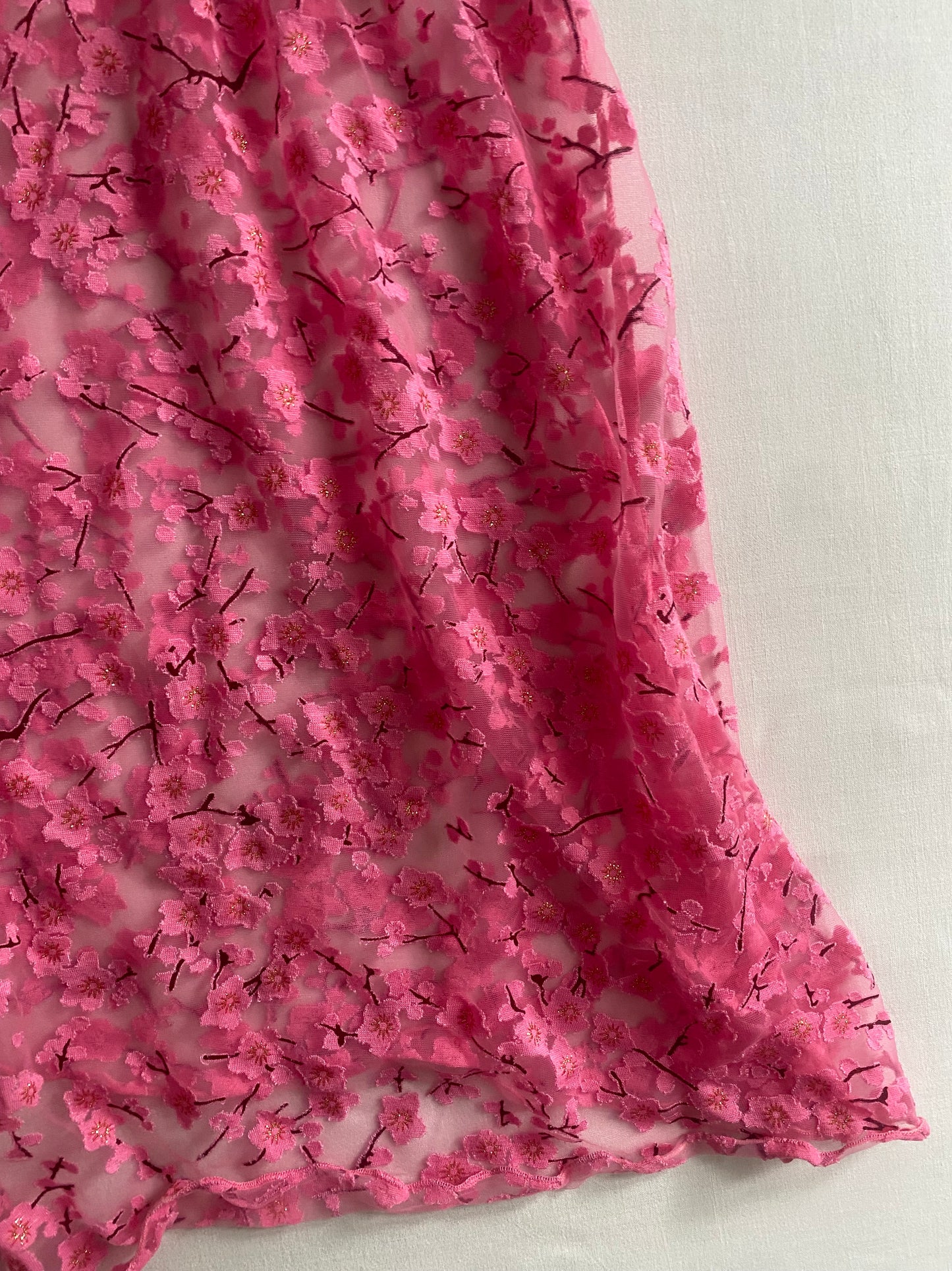 🌸 Top Y2K Cherry Blossom cu Dantelă – Mărime L