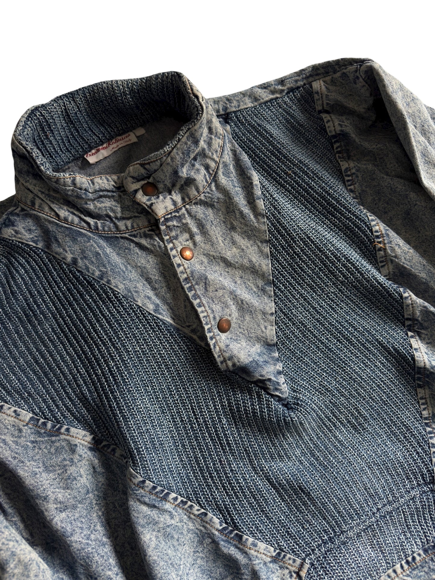 👖 Pulover Vintage Denim – 100% Bumbac – Made in Italy – Men’s S (Boxy Fit)