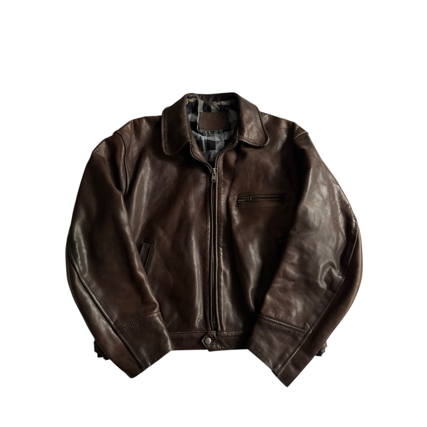 🧥 Geacă vintage din piele groasă maro închis | mărimea XL bărbați