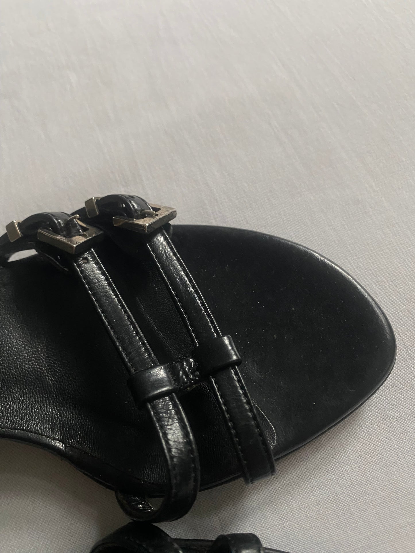 Sandale Y2K Cesare Paciotti din Piele Neagră – Made in Italy 👡🖤
