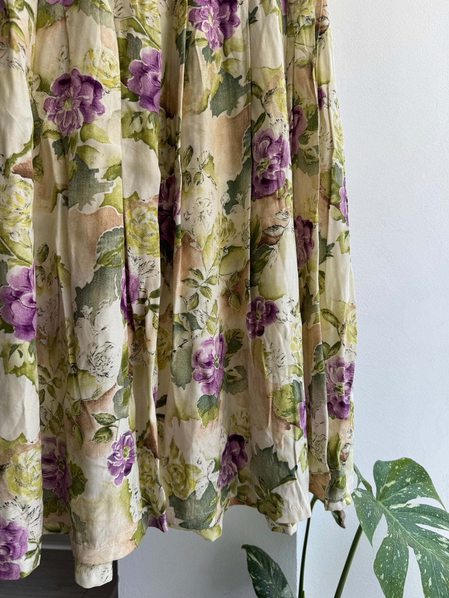☀️ Fustă Vintage Floral cu Print – Approx. M Damă
