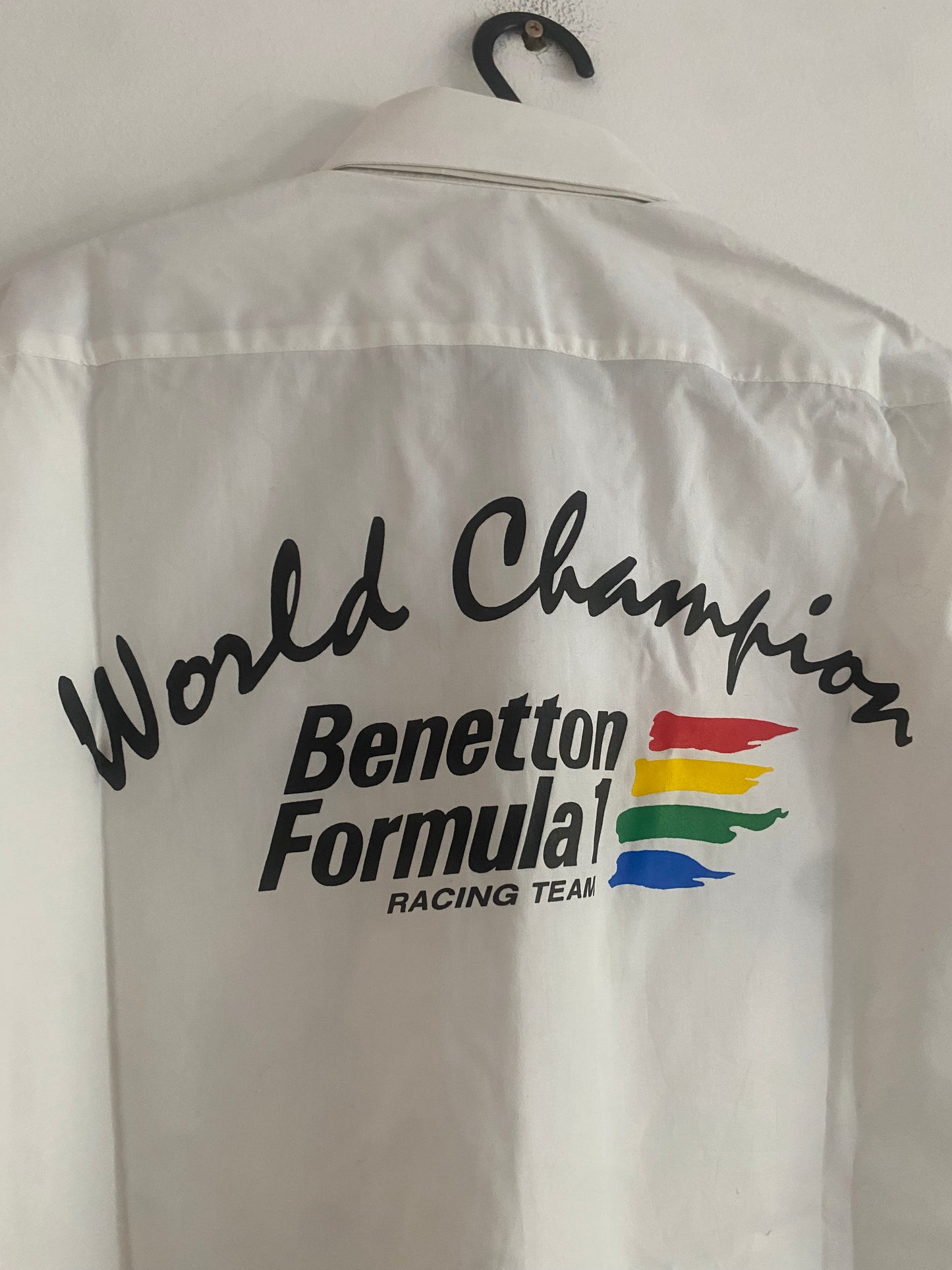 Vintage Benetton Formula 1 Racing Team White Short Sleeve Skirt