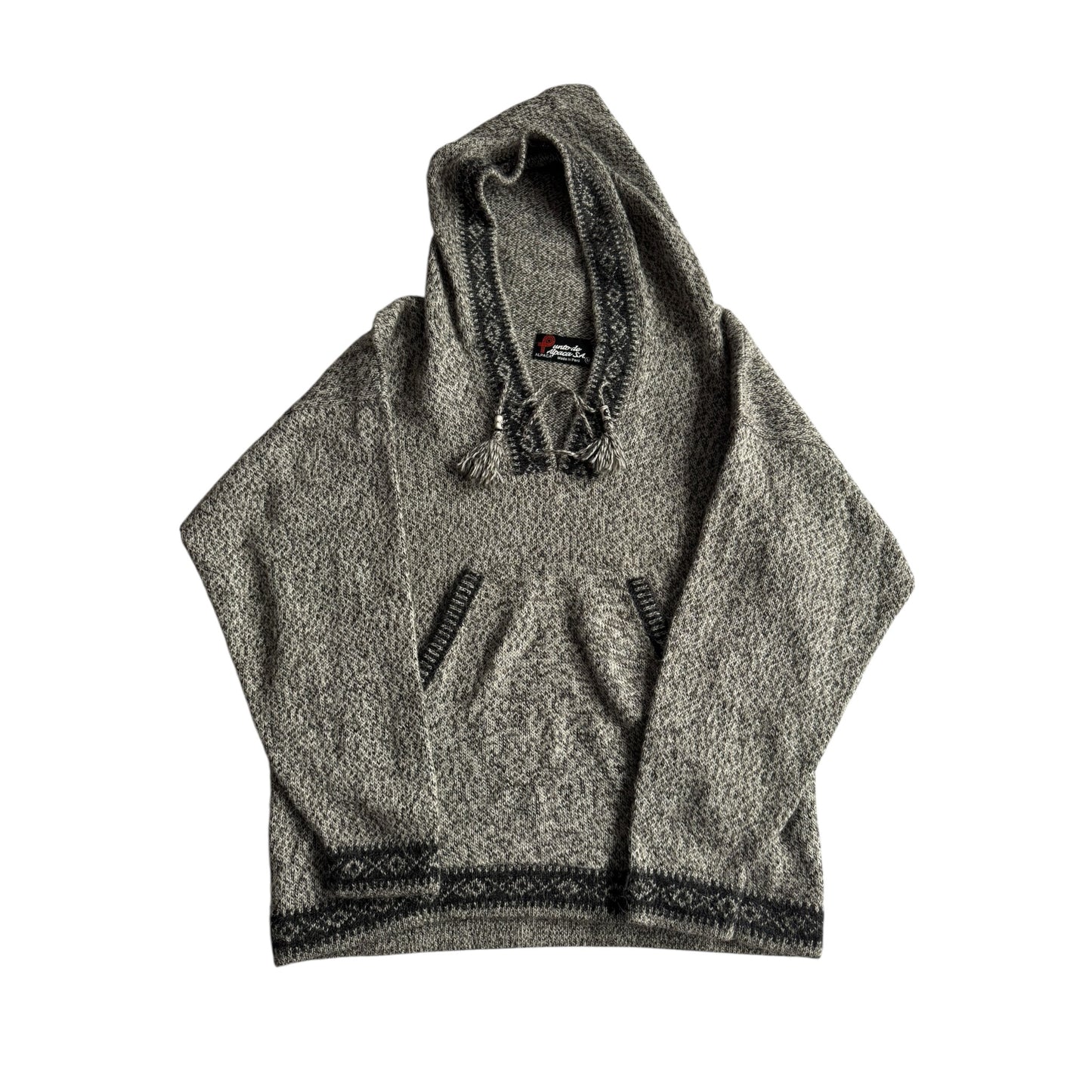 🧶 Hoodie Vintage Alpaca Peruvian – M Bărbați