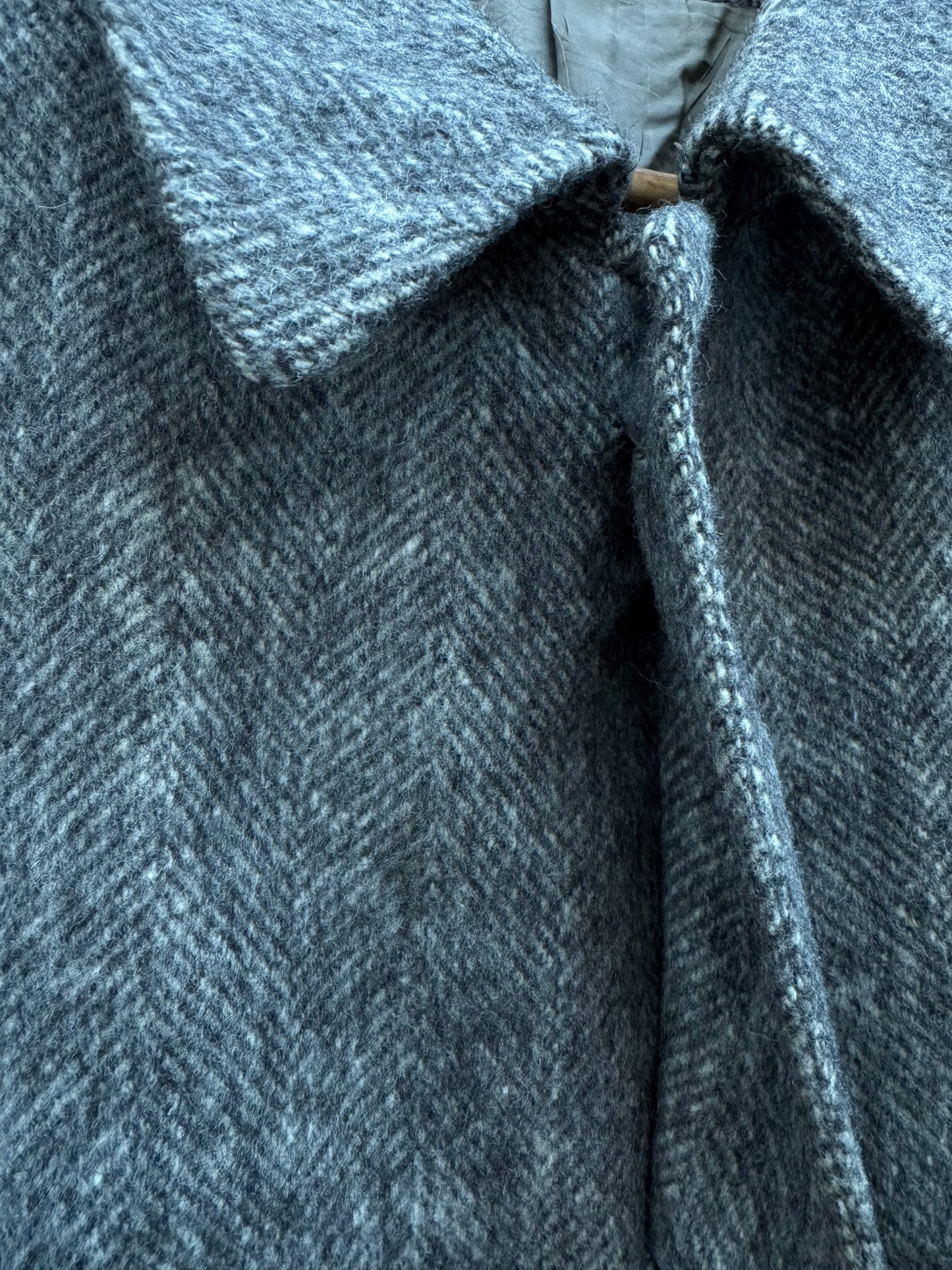 🧥 Palton Vintage Gri din Lână Virgină – Mărimea 50 (L Bărbați)