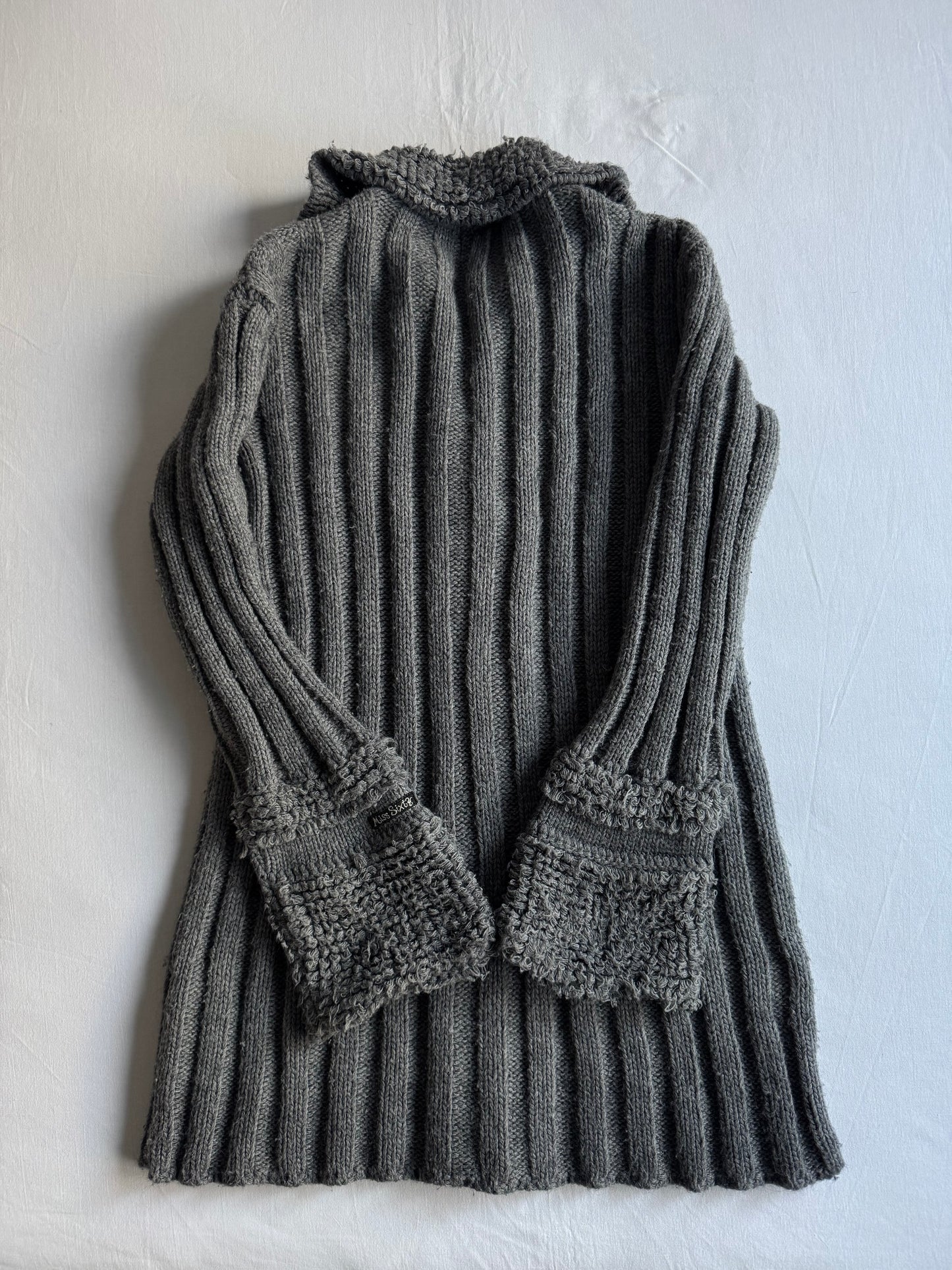 🐭 Cardigan Y2K Gri din Blend Lână Miss Sixty – M