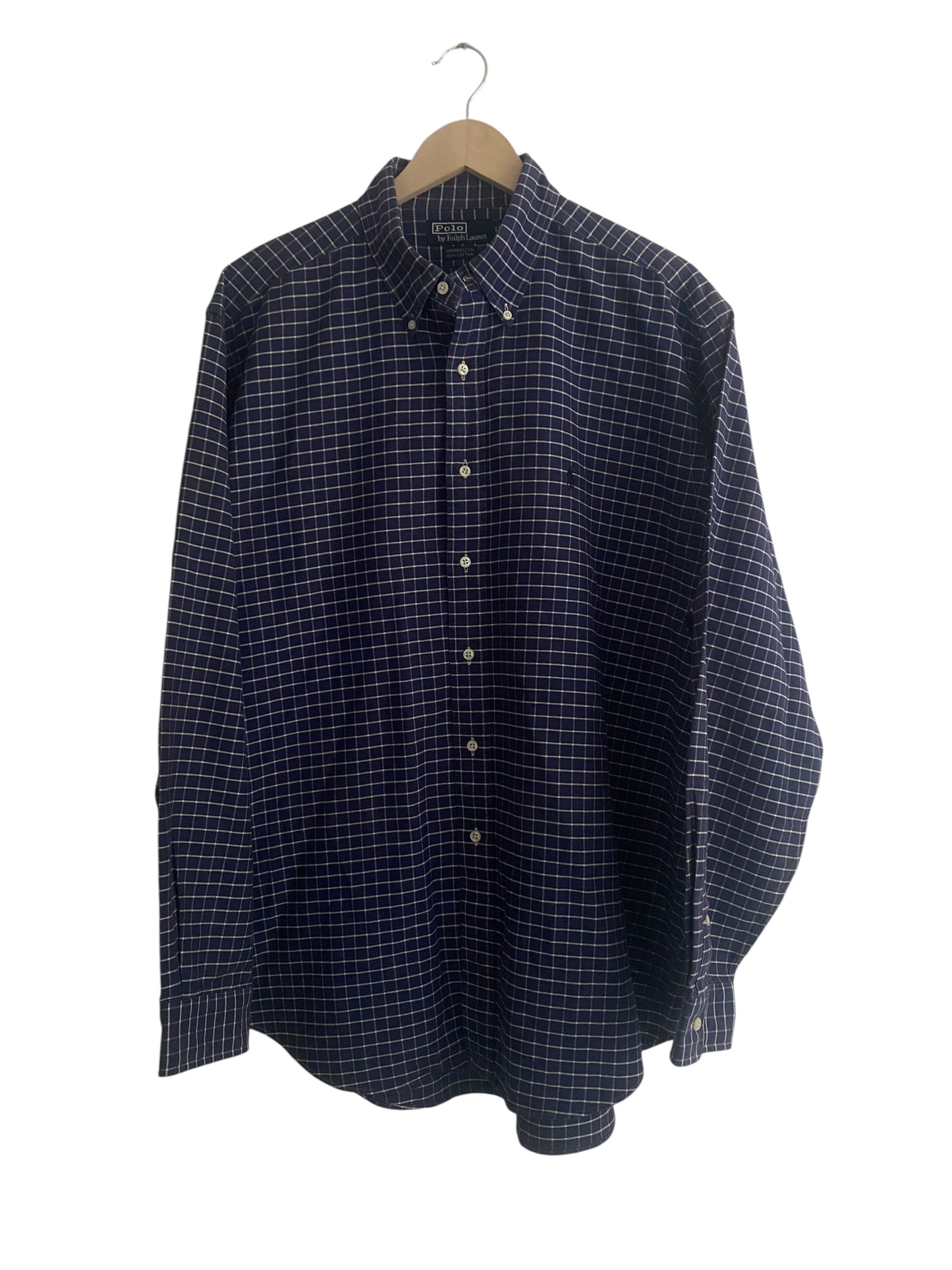 Cămașă Polo by Ralph Lauren – Carouri Navy, Bumbac Gros, Mărime XL (17)