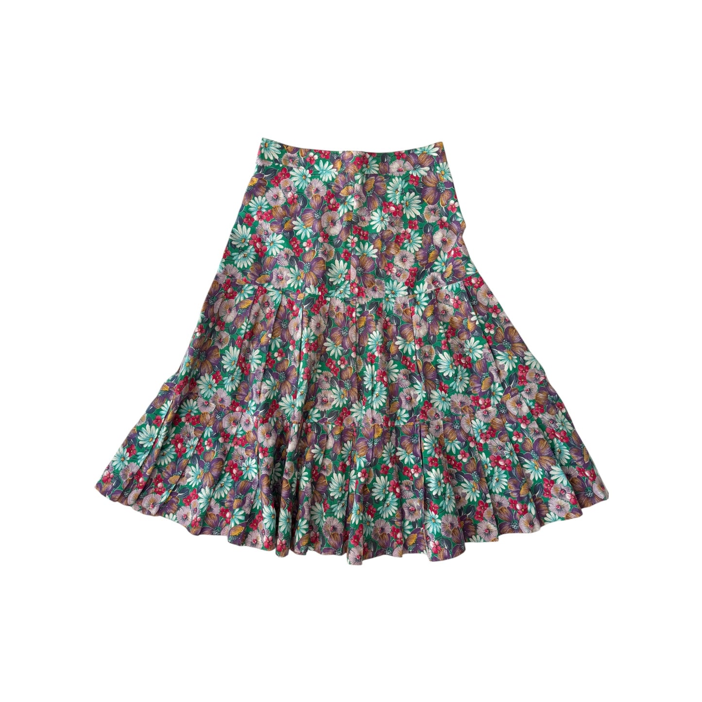☀️ Fustă Vintage Floral cu Print – Approx. M Damă