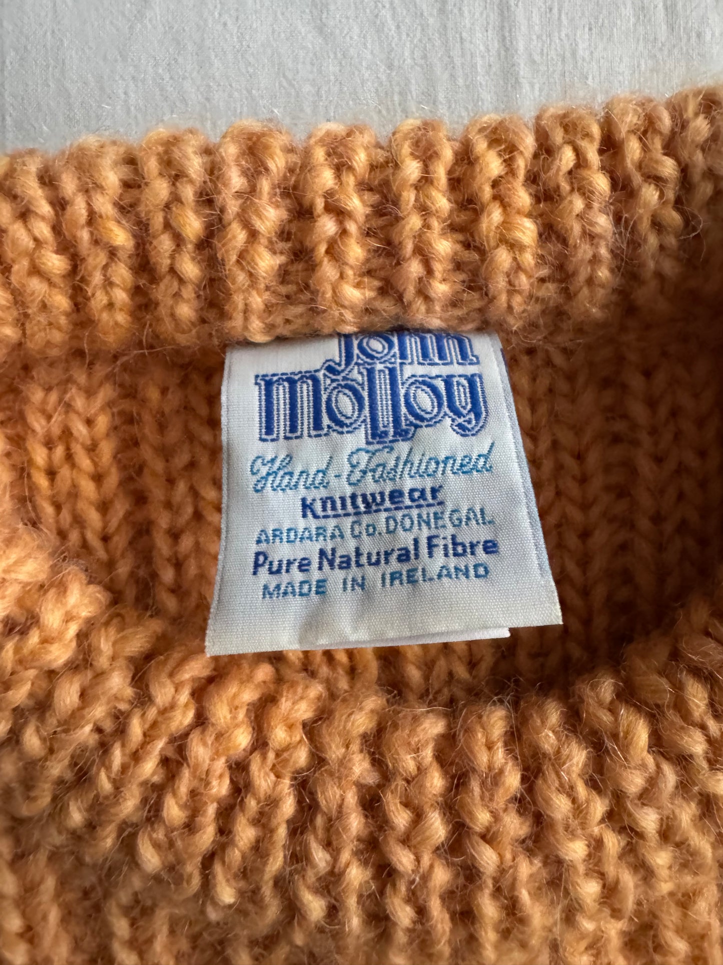 🍊 🧶 Pulover Vintage Bărbați Portocaliu Chunky din Lână și Alpaca – L