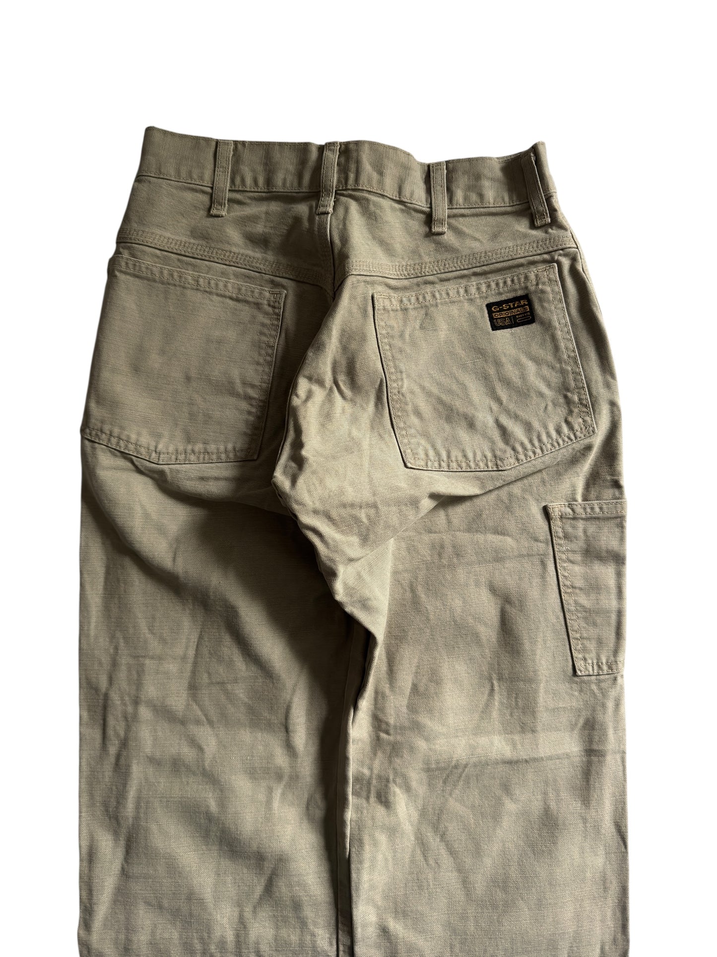 🔨 Y2K G-Star Cream Carpenter Double Knee Trousers – W27 x L30