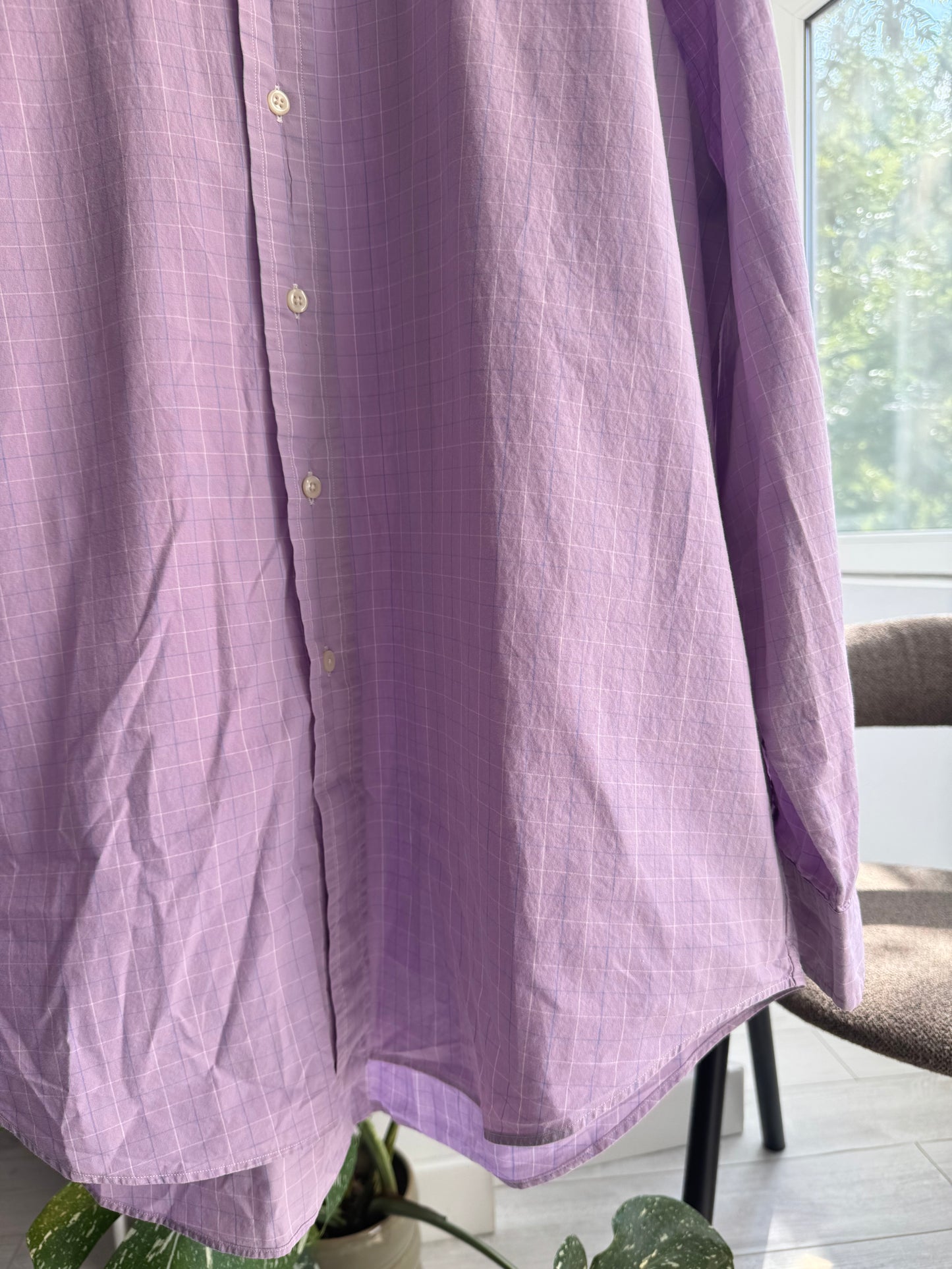 🐴 Cămașă Carouri Lila Polo Ralph Lauren Vintage | Relaxed Fit – L Bărbați