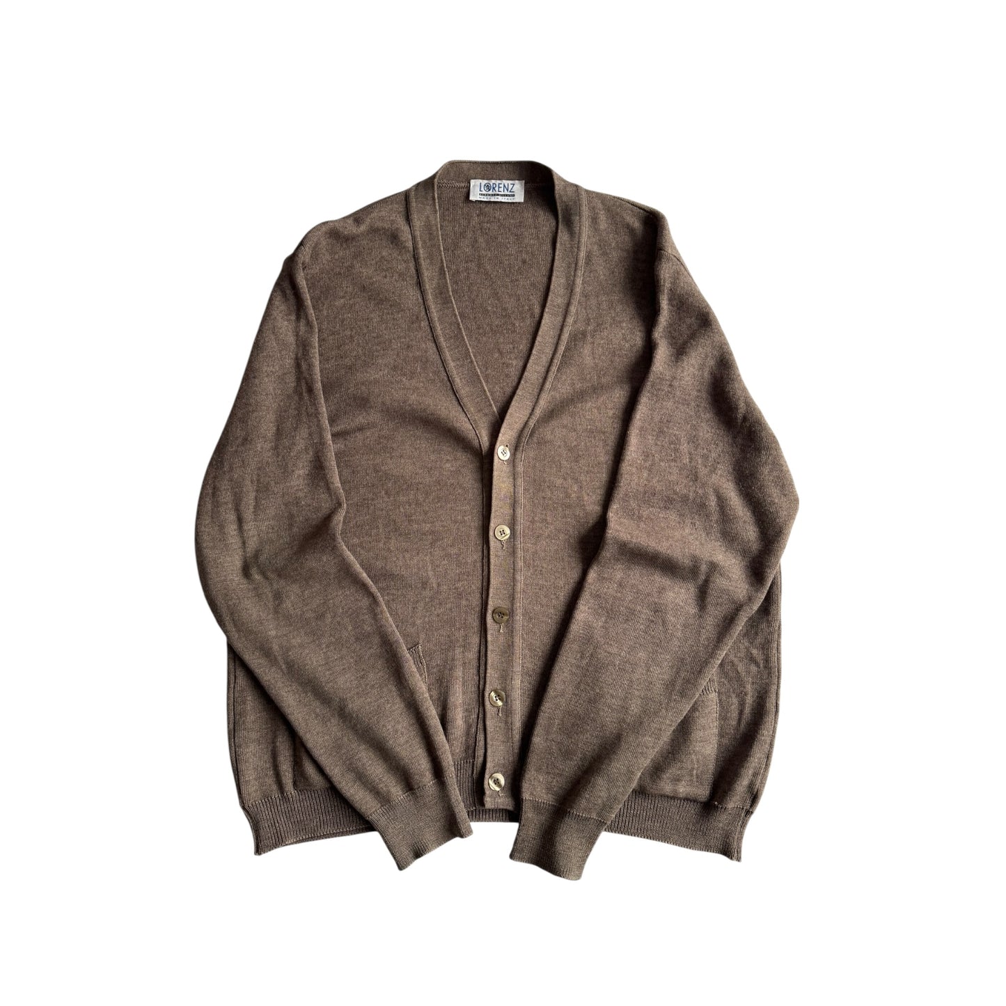 🧶 Cardigan Vintage Maro Oatmeal din Blend Lână Merino – L (50)