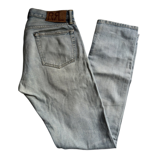 🇯🇵 👖 Ralph Lauren Double RL Selvedge Denim Jeans – Light Wash – W30 x L32 – Made in USA
