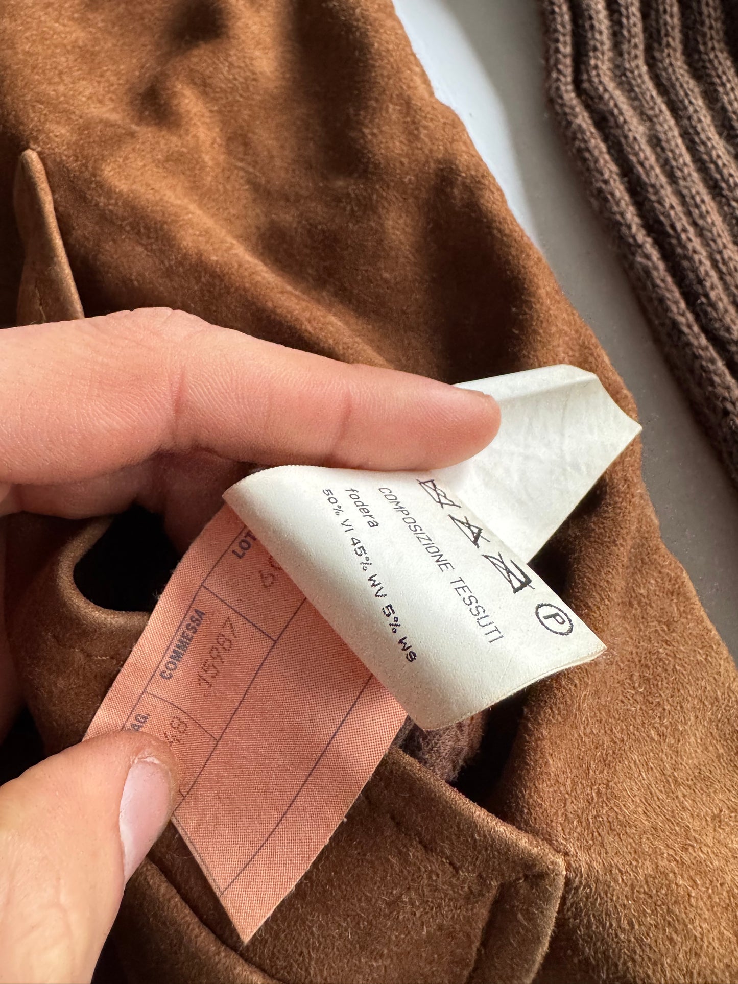 🤠 Geacă Vintage Dolce & Gabbana din Piele Suede Maro & Lână – M (48)