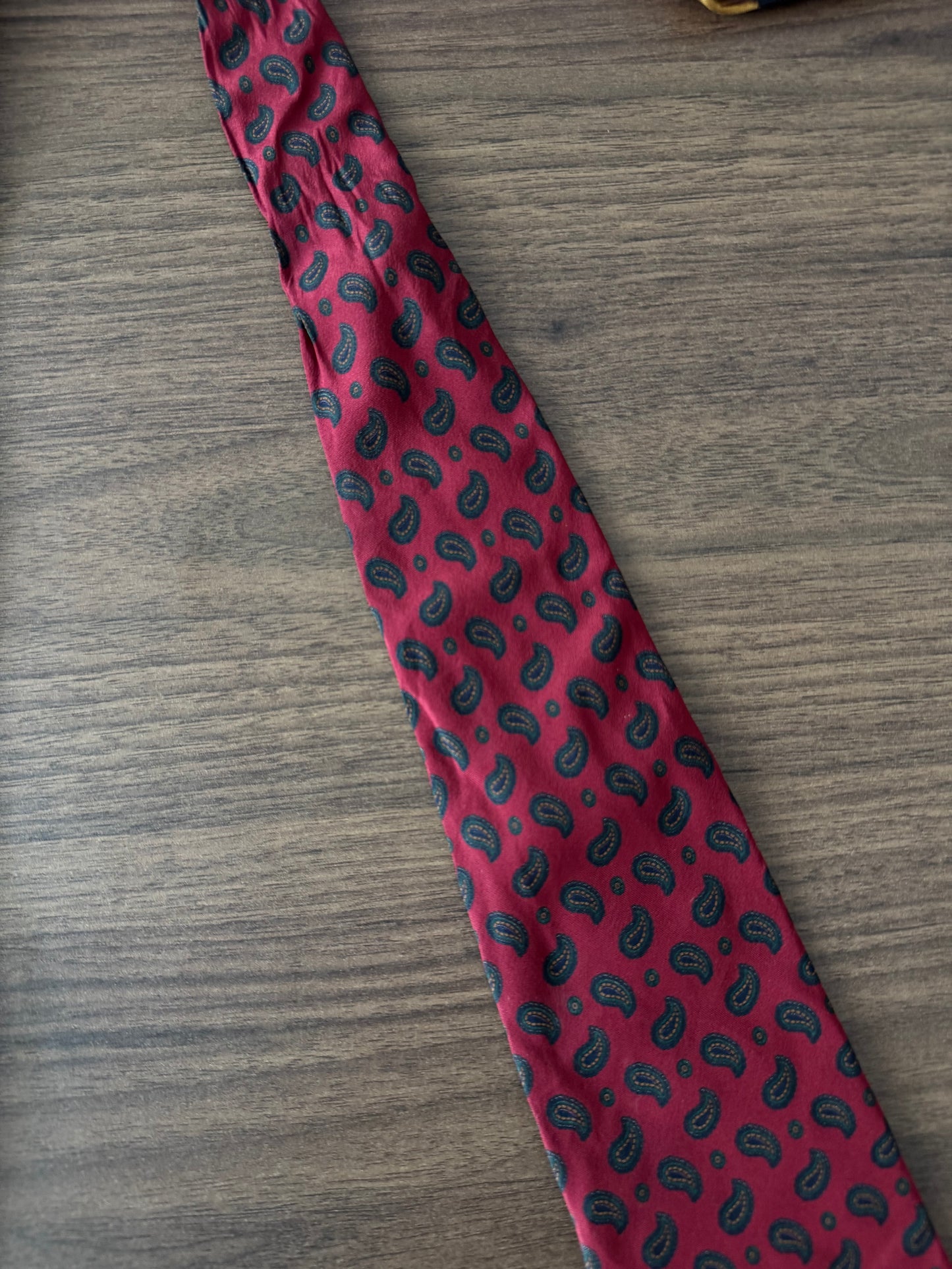 🐍 Cravată Paisley Roșu Versus by Versace Vintage | Mătase Naturală | Made in Italy