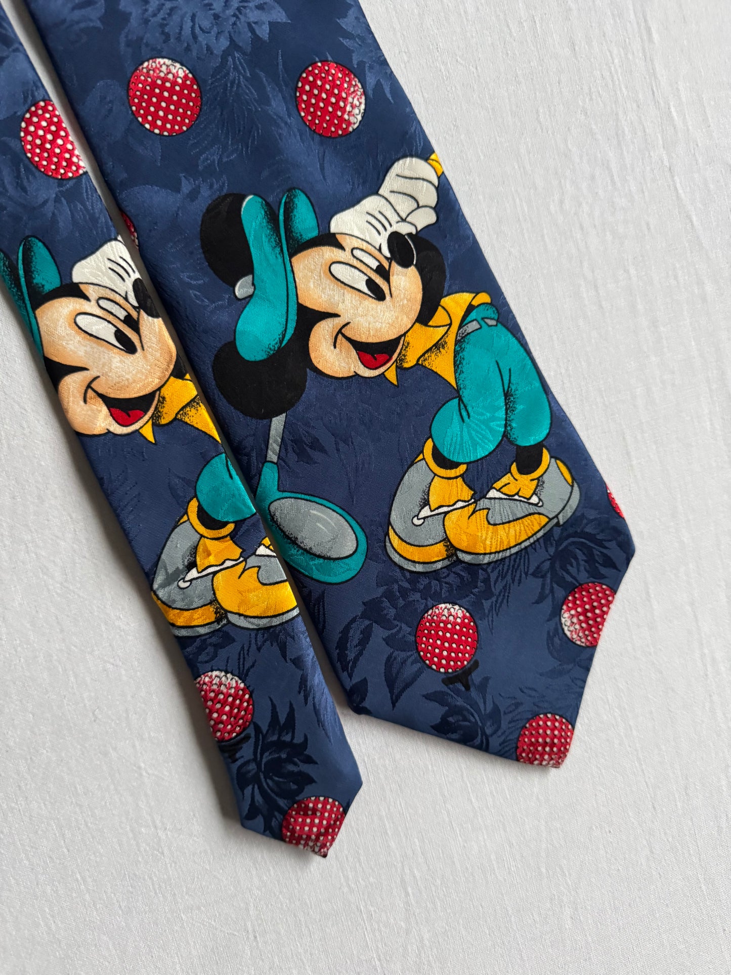 ⛳️ Cravată Vintage din Mătase cu Graphic Mickey Mouse – Made in Italy