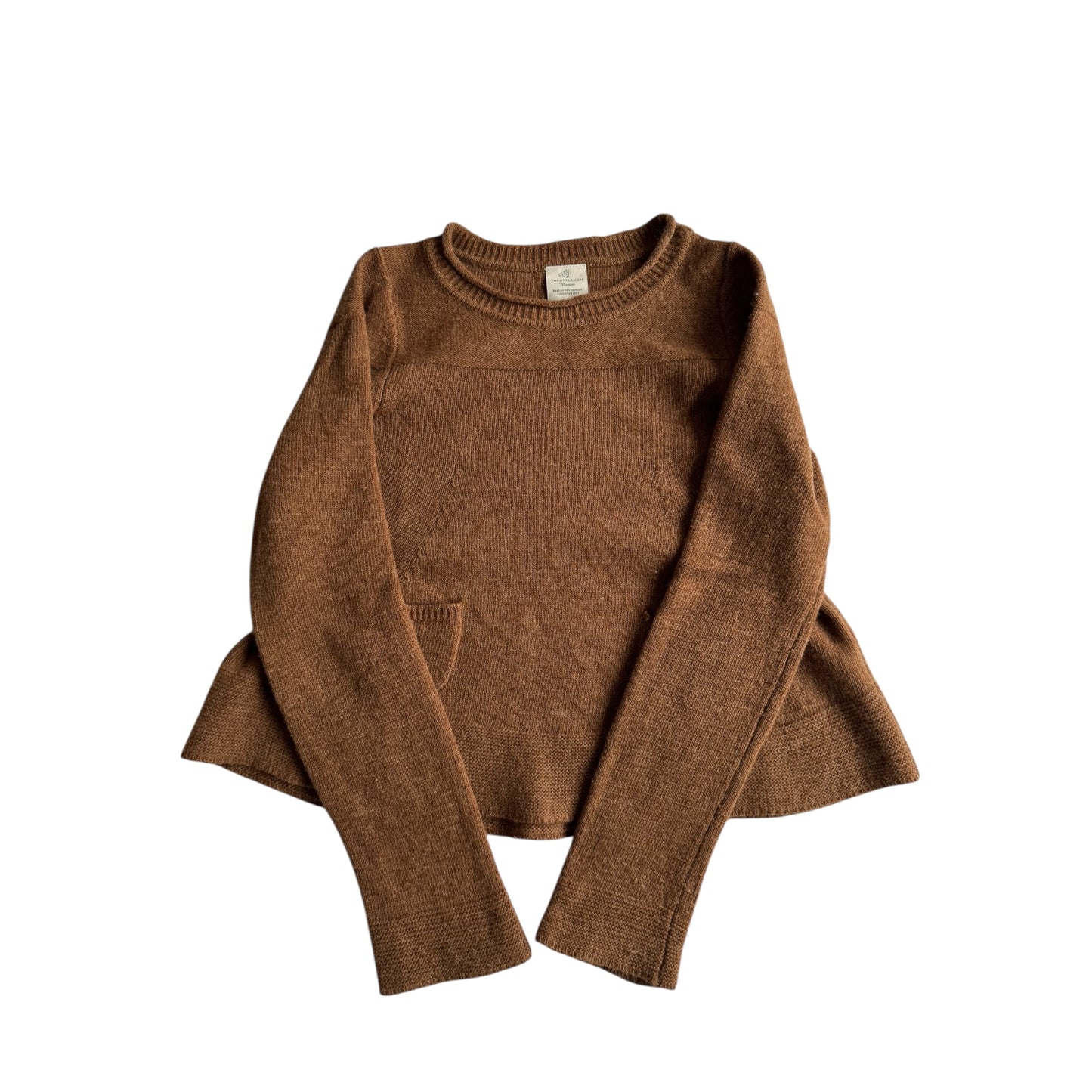 🪵 Pulover Y2K Damă Maro din Lambswool – S