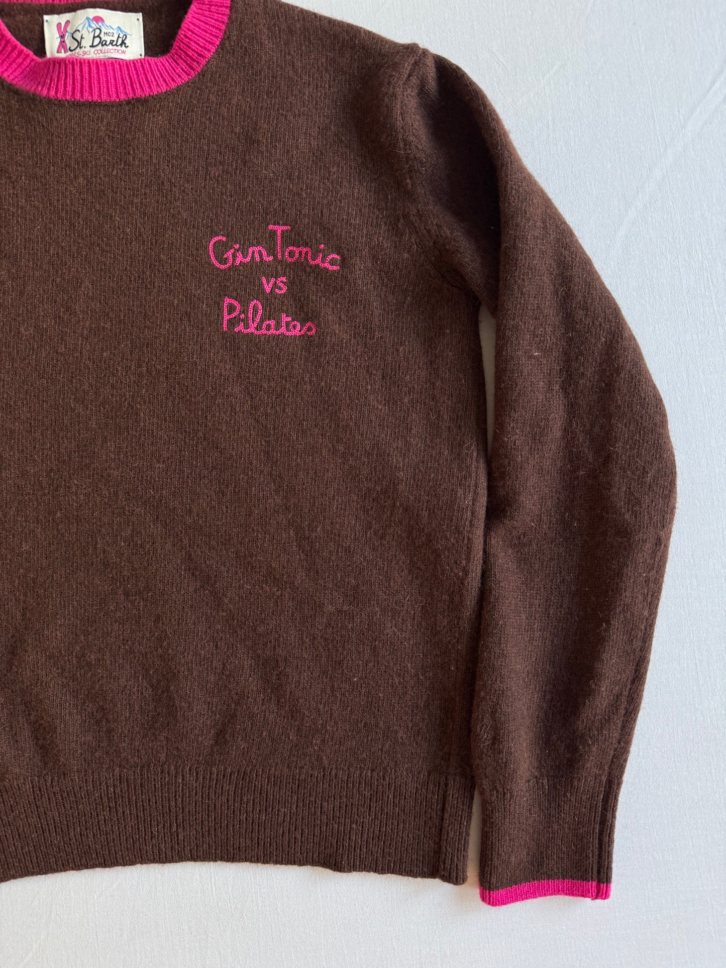 🎿 🧘‍♀️ Pulover Damă MC2 Saint Barth Maro Închis din Lână cu Broderie – XS