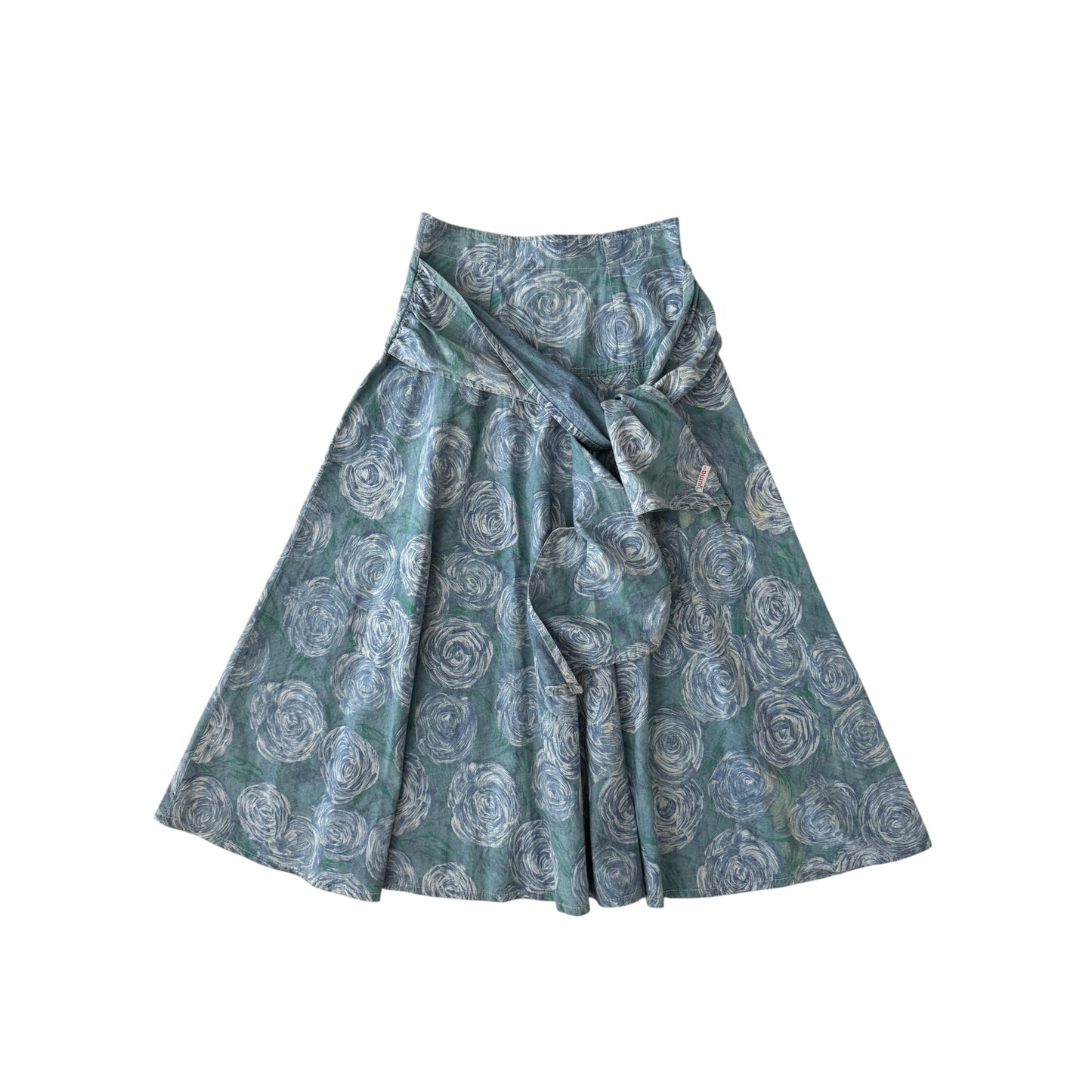 ☀️ Fustă Vintage cu Print și Detaliu Fundă în Talie – IT 40 Damă (XS) – Made in Italy
