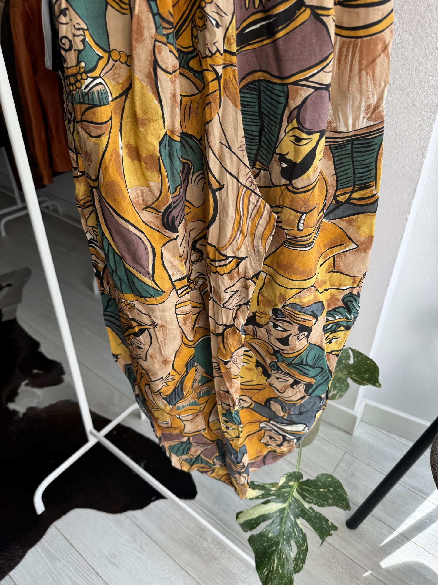 🌞 Pantaloni Harem Imprimați Giorgio Armani Arhivă '80s | Made in Italy – S Damă