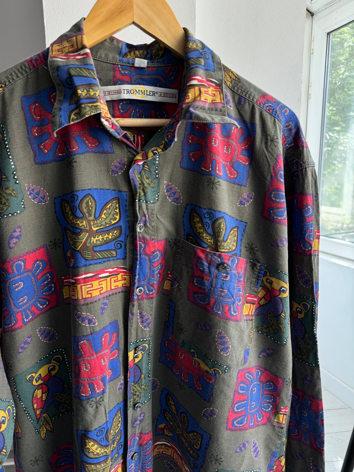 🧸 Cămașă Vintage Graphic Print – L Bărbați
