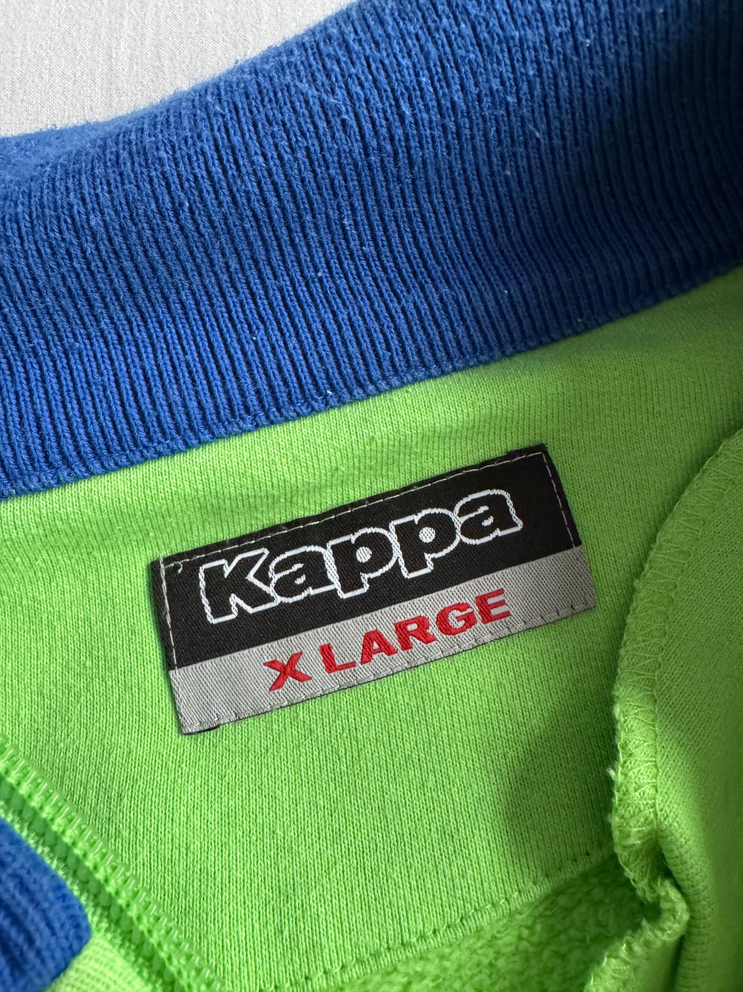 🇧🇷 Bluza Vintage Kappa Green Brazil Flag Quarter Zip – XL
