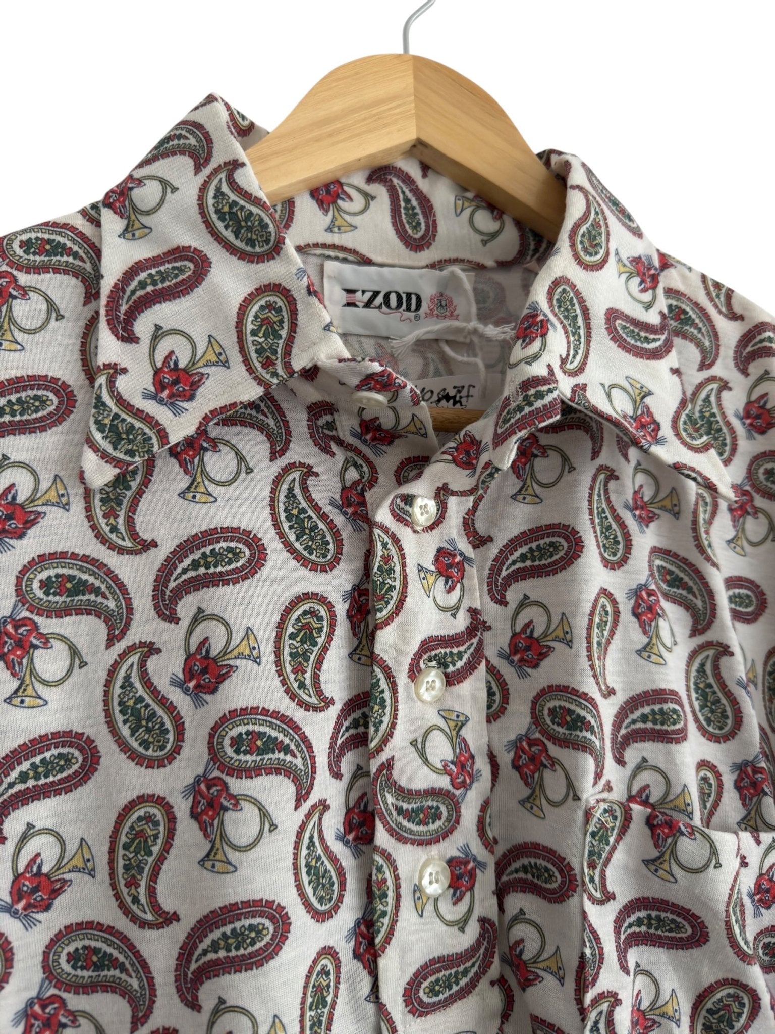 👕 80’s IZOD Paisley Print Polo Shirt – Men’s XL - anbracaminte