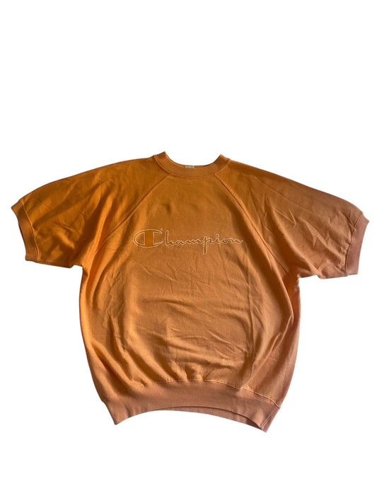 80's Vintage Champion Salmon Orange Shortsleeved Crewneck - anbracaminte