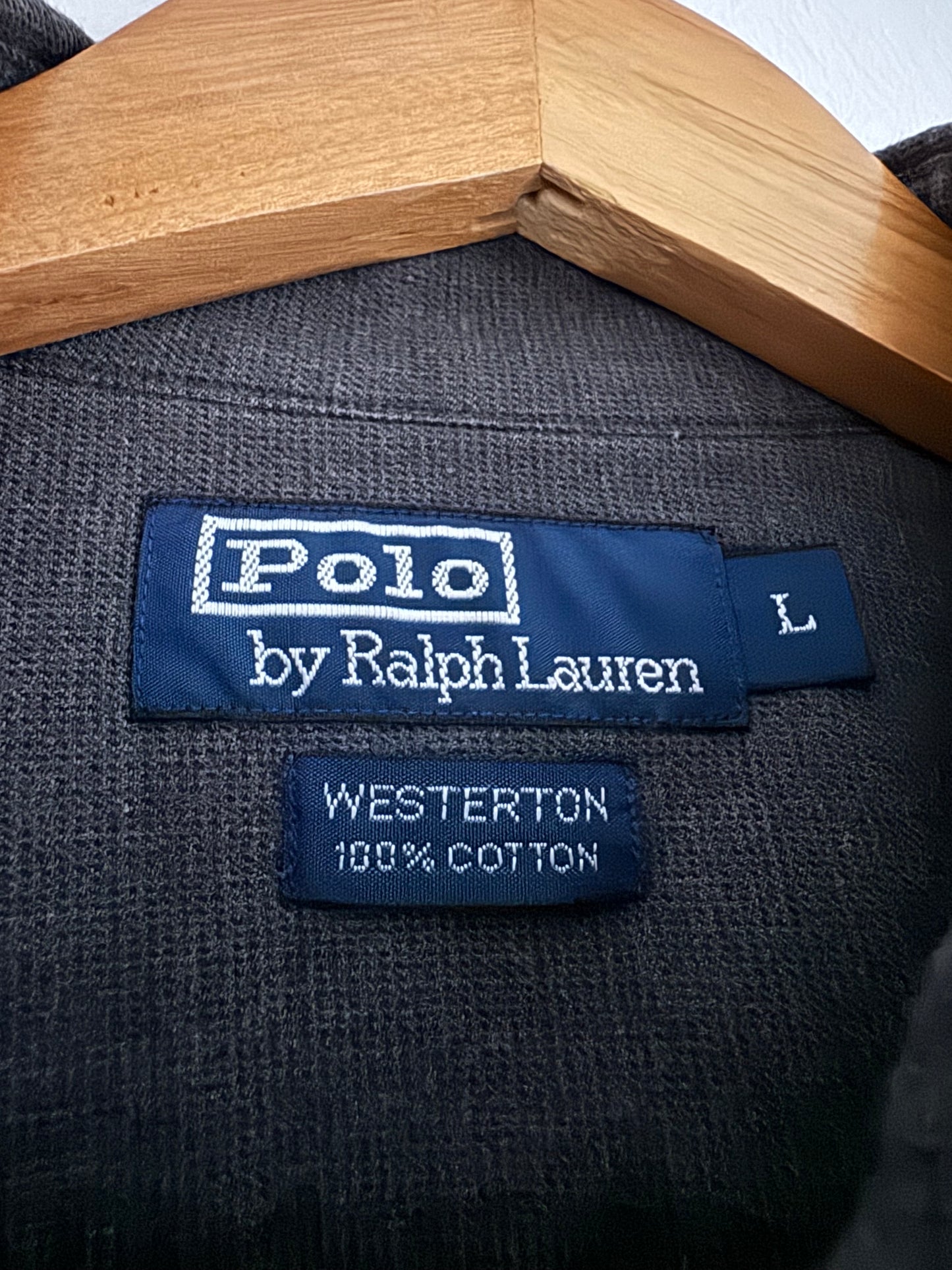 👔 Cămașă vintage Ralph Lauren Westerton gri închis (Mărime L)