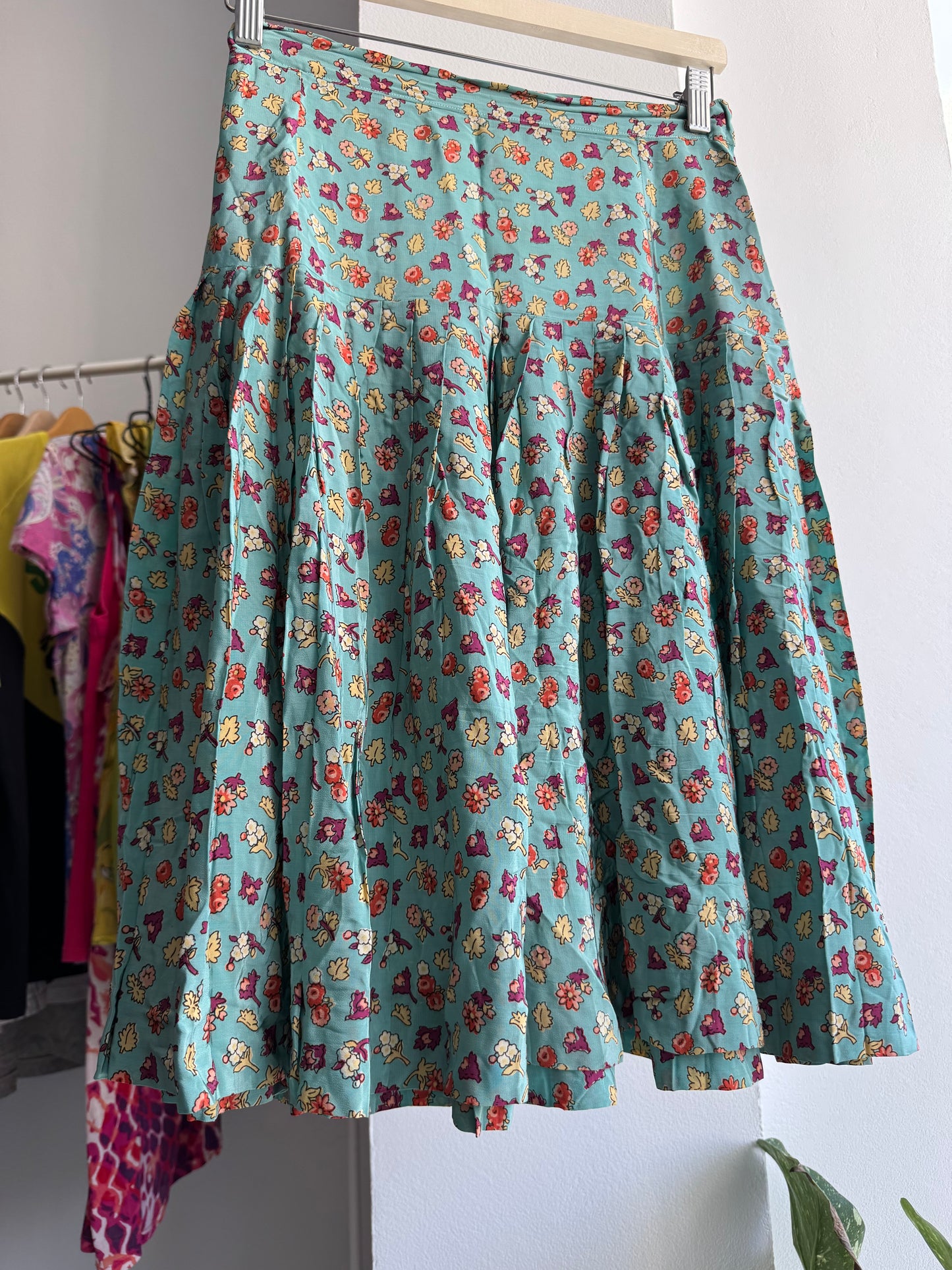 ☀️ Fustă Vintage Floral cu Print – Approx. XS–S Damă