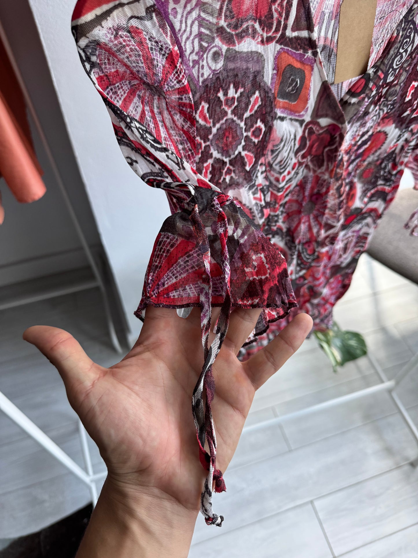 💁‍♀️ Top Mesh Printed Y2K – S Damă (36)