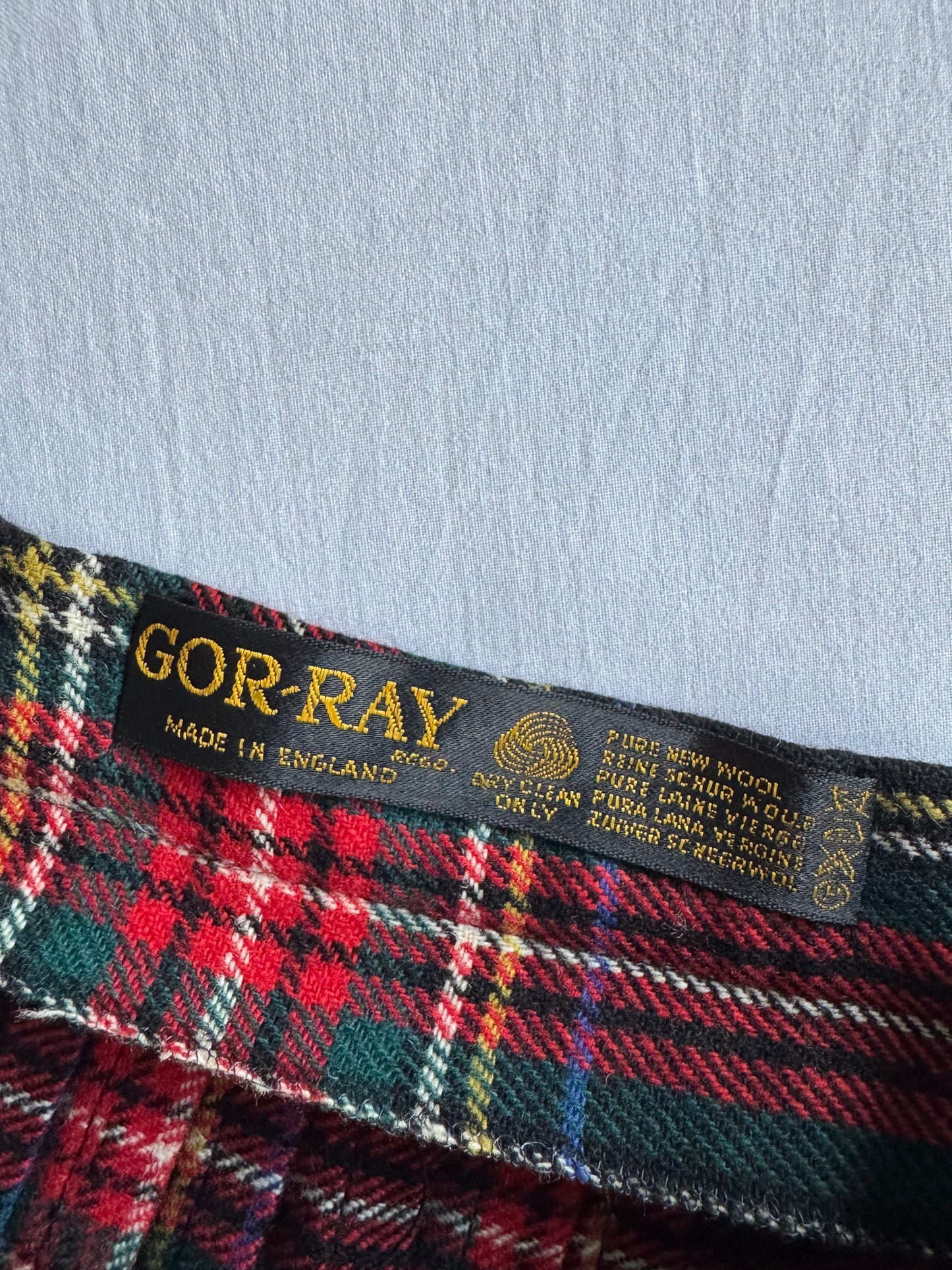 🇬🇧 Fustă Vintage Plisată din Lână Tartan – aprox. XS