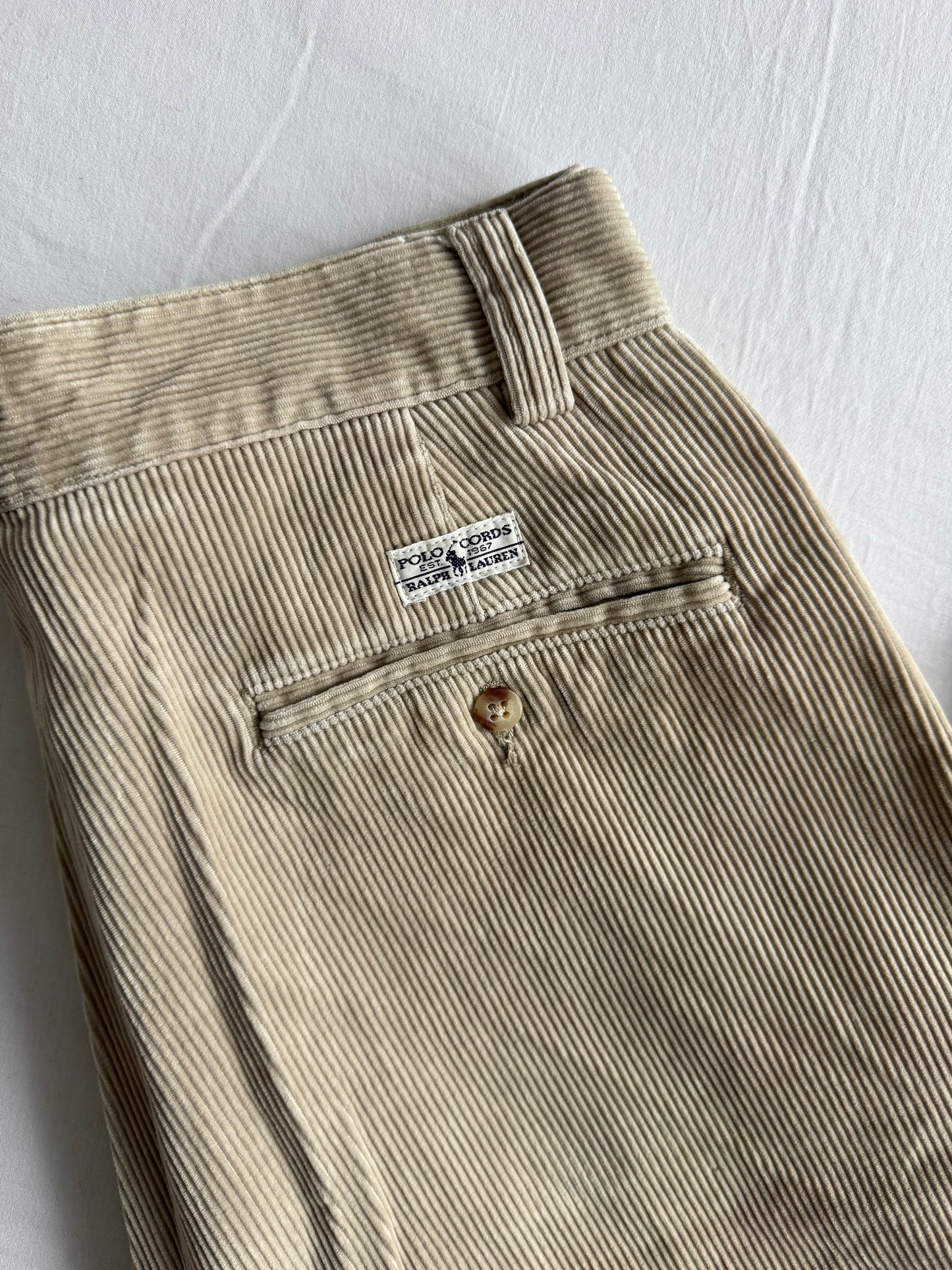 🐴 Pantaloni Vintage Ralph Lauren din Catifea Reiată Bej – W31 L32