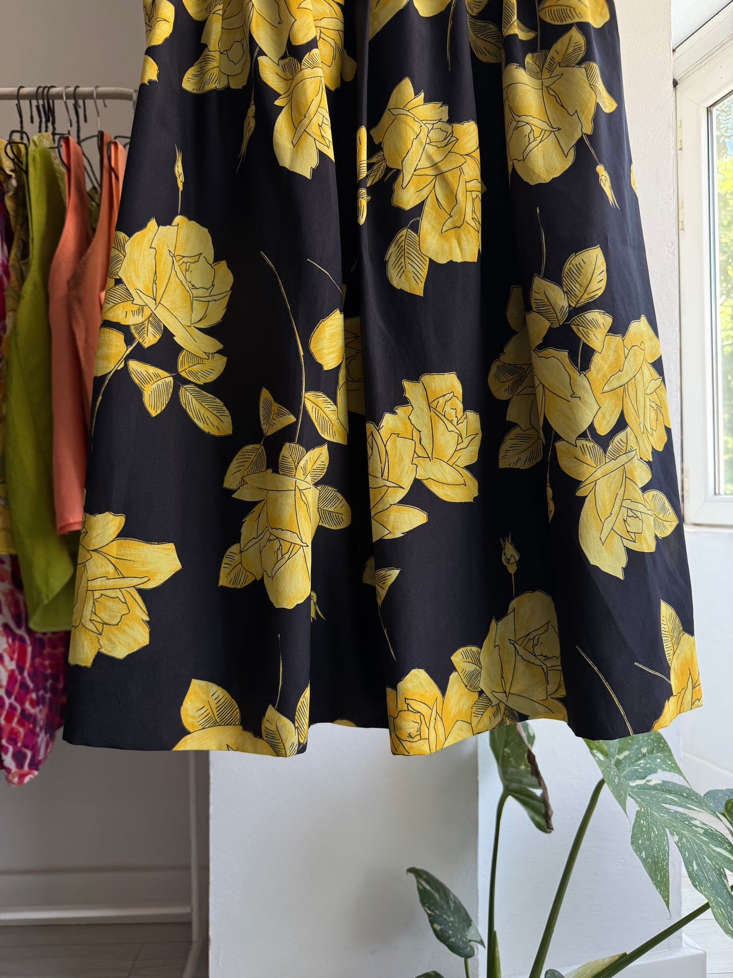☀️ Fustă Vintage Floral cu Print – Approx. XS–S Damă