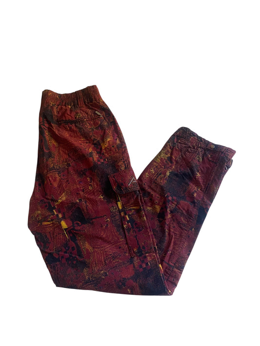 Pantaloni Cargo Vintage Activewear cu Print – Made in Austria – Mărime L