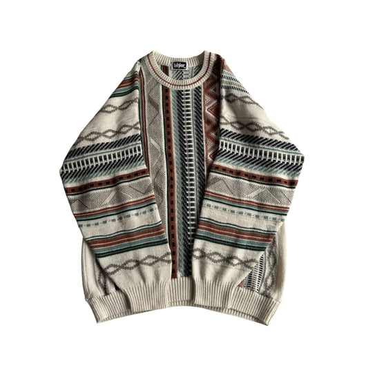 🧶 Pulover Vintage cu Model Abstract – L (52) – Made in West Germany