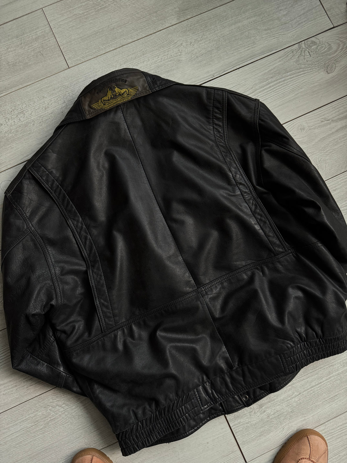 Jachetă Piele Naturală Neagră Vintage Bărbați | L/XL (52)
