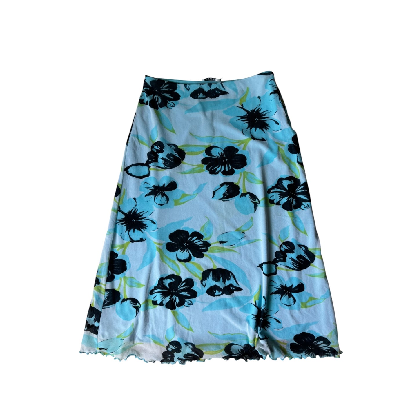 🌸 Fustă Y2K Printed Mesh – EU 38 (M Damă)