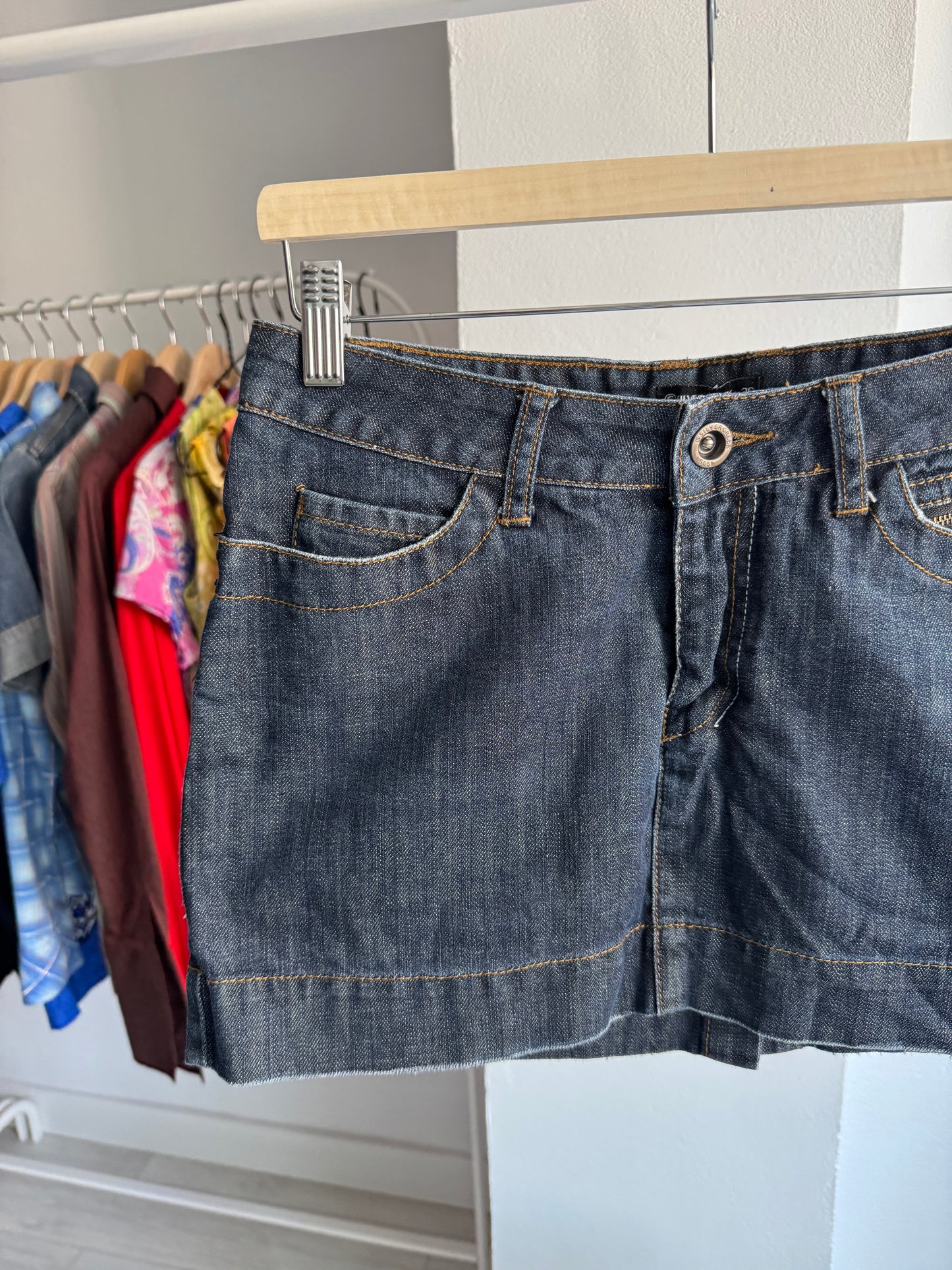 🤠 Fustă Denim Buckleback Y2K | S Damă (EU 36)
