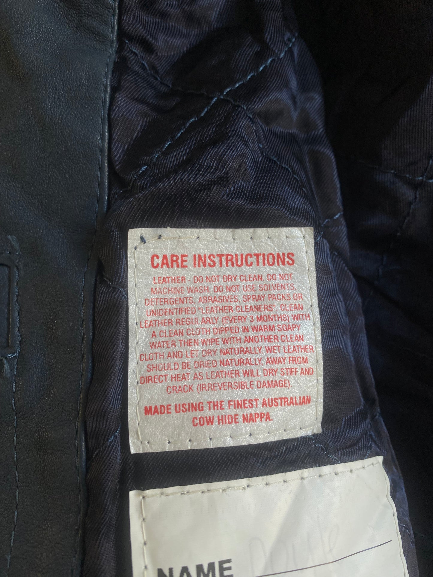 Vintage Australian Police Leather Jacket