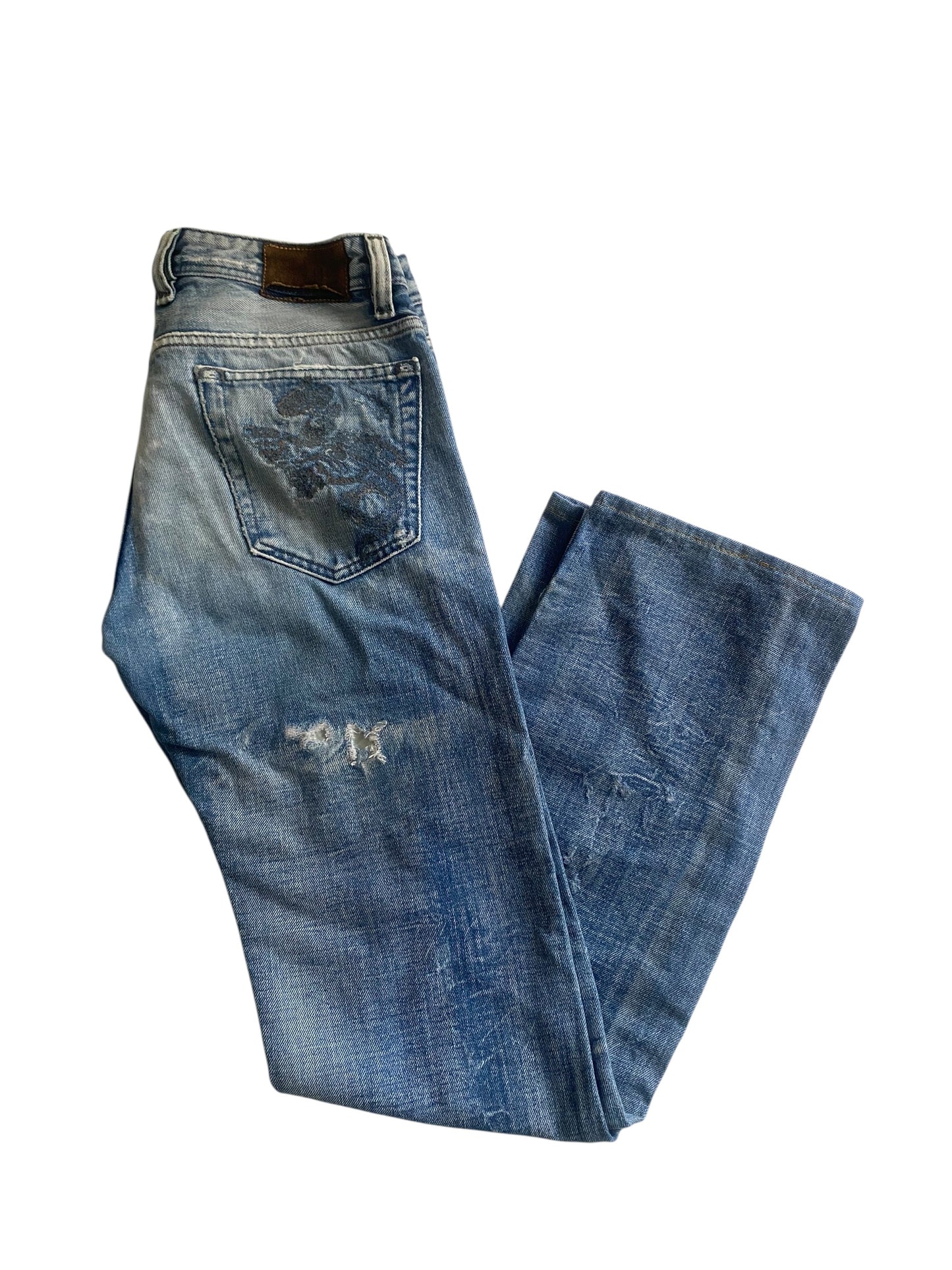 👖 Y2K Diesel Jeans cu broderie pe buzunarele din spate