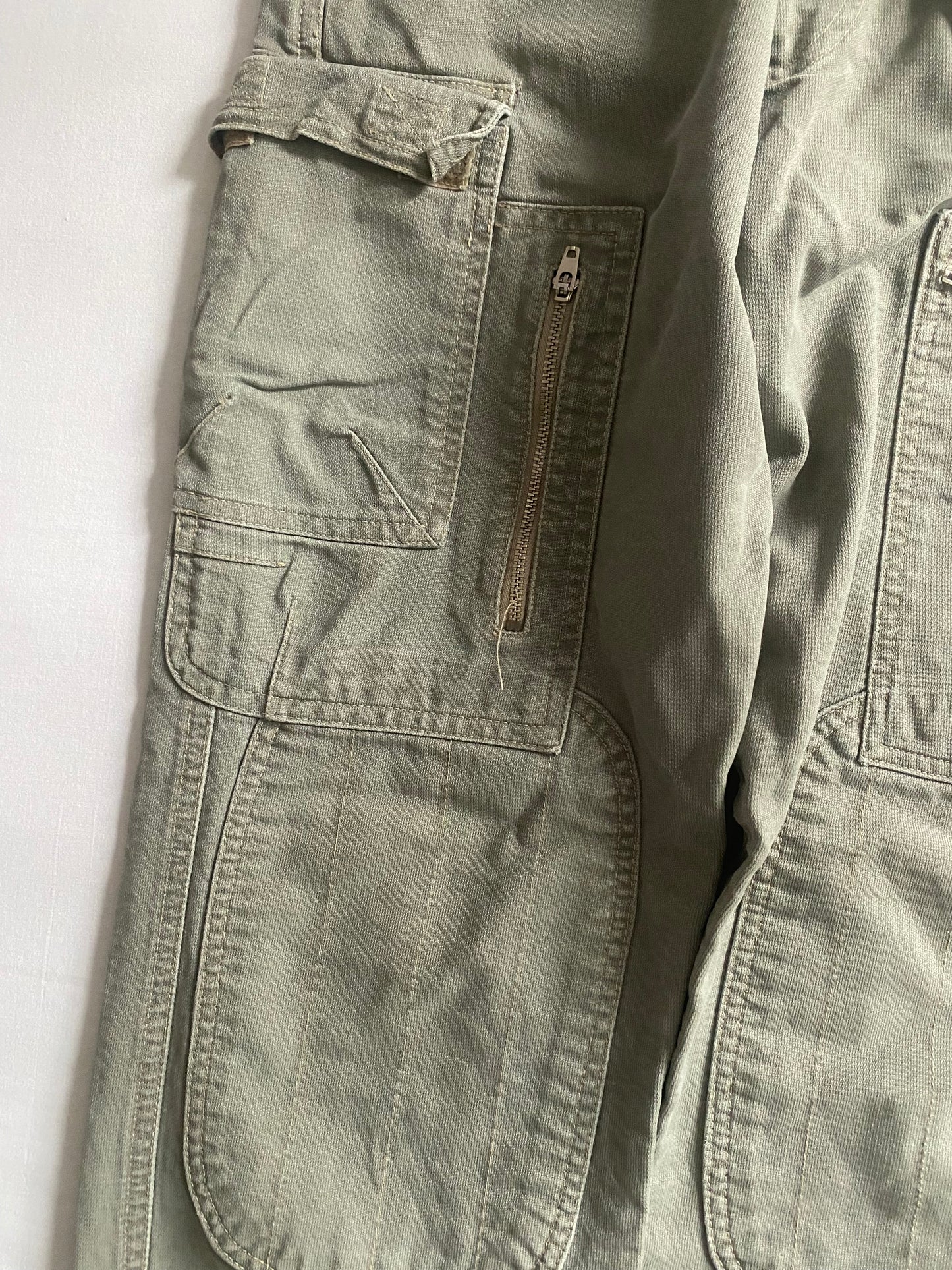 Pantaloni stil military Y2K Energie, mărimea US 26, fabricați în Italia 🫡🇮🇹