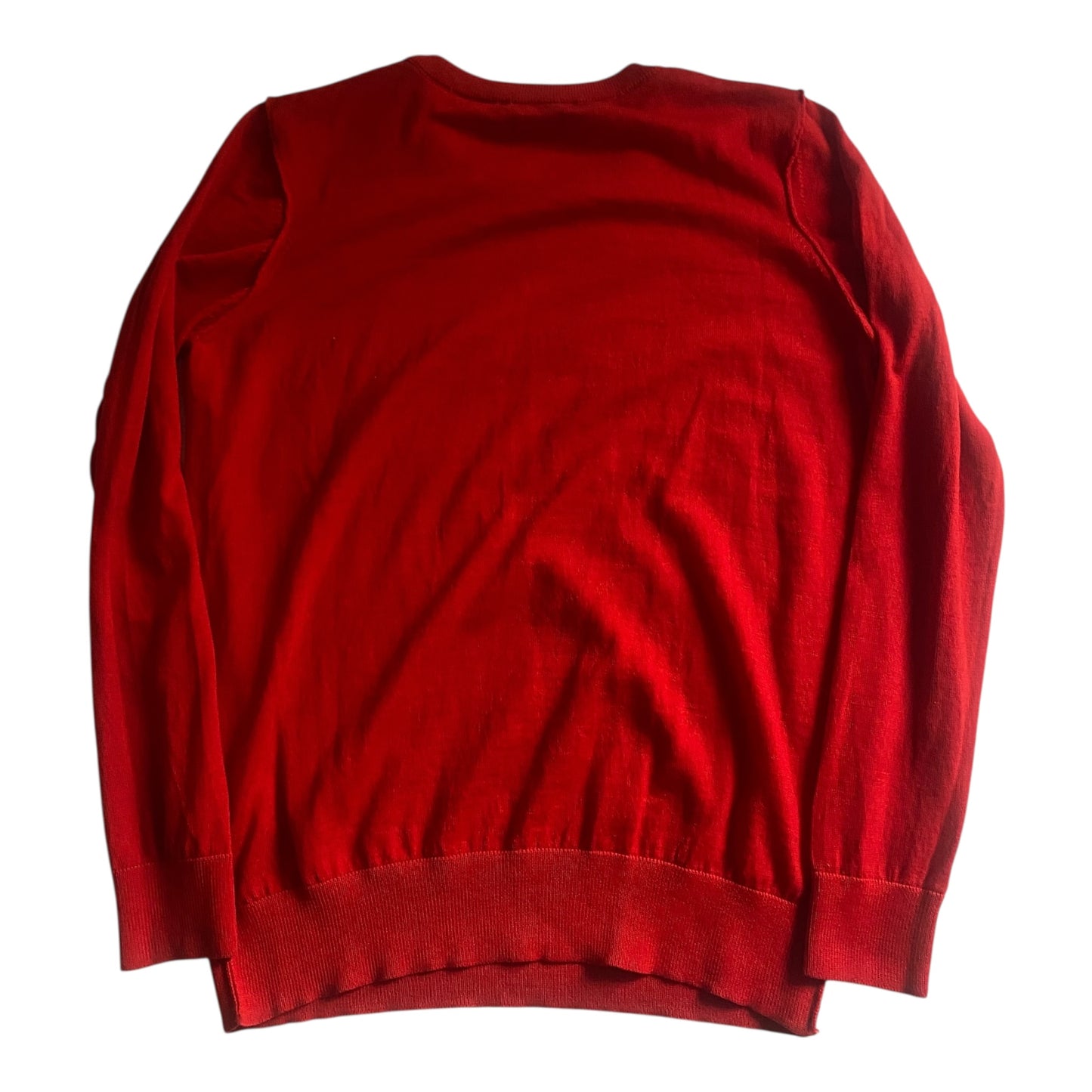 🍒 🐑 Pulover Roşu – Scripted – Lână Merinos – EU 38